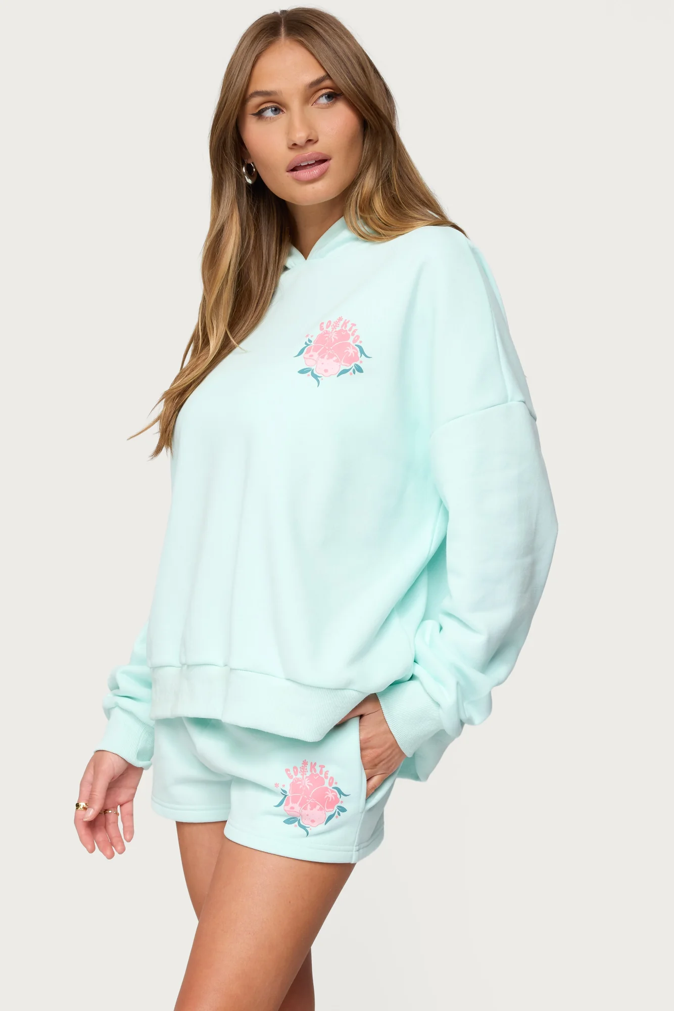 Tropical Paradise Green Hoodie Set