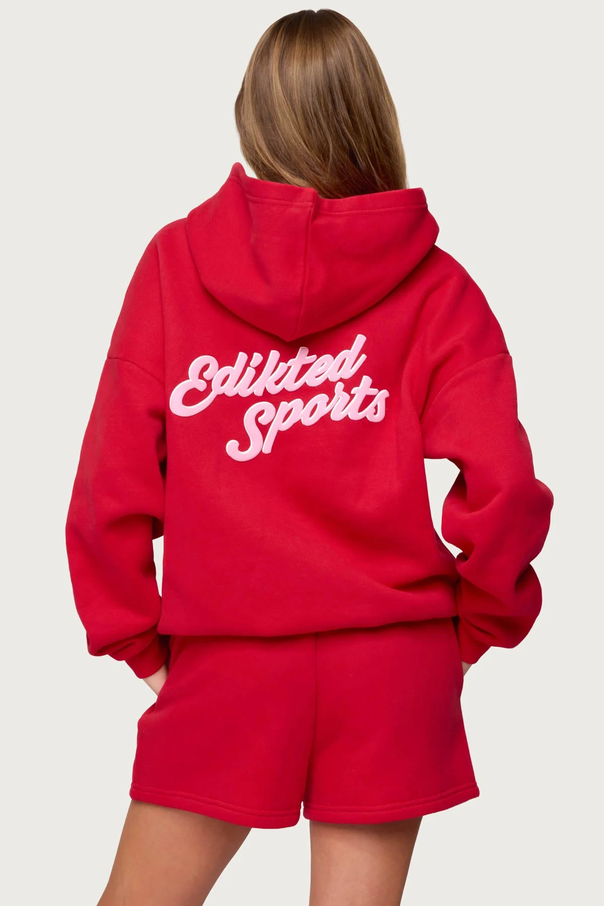 Sporty Red Hoodie - Stylish Long Sleeve Outerwear for Men and Women
