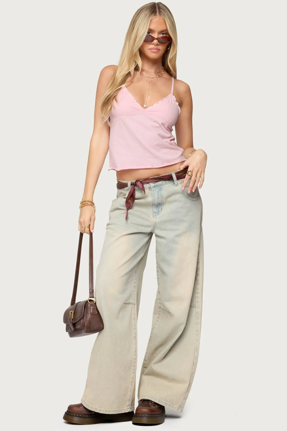 Light Pink Babydoll Tank Top for Women