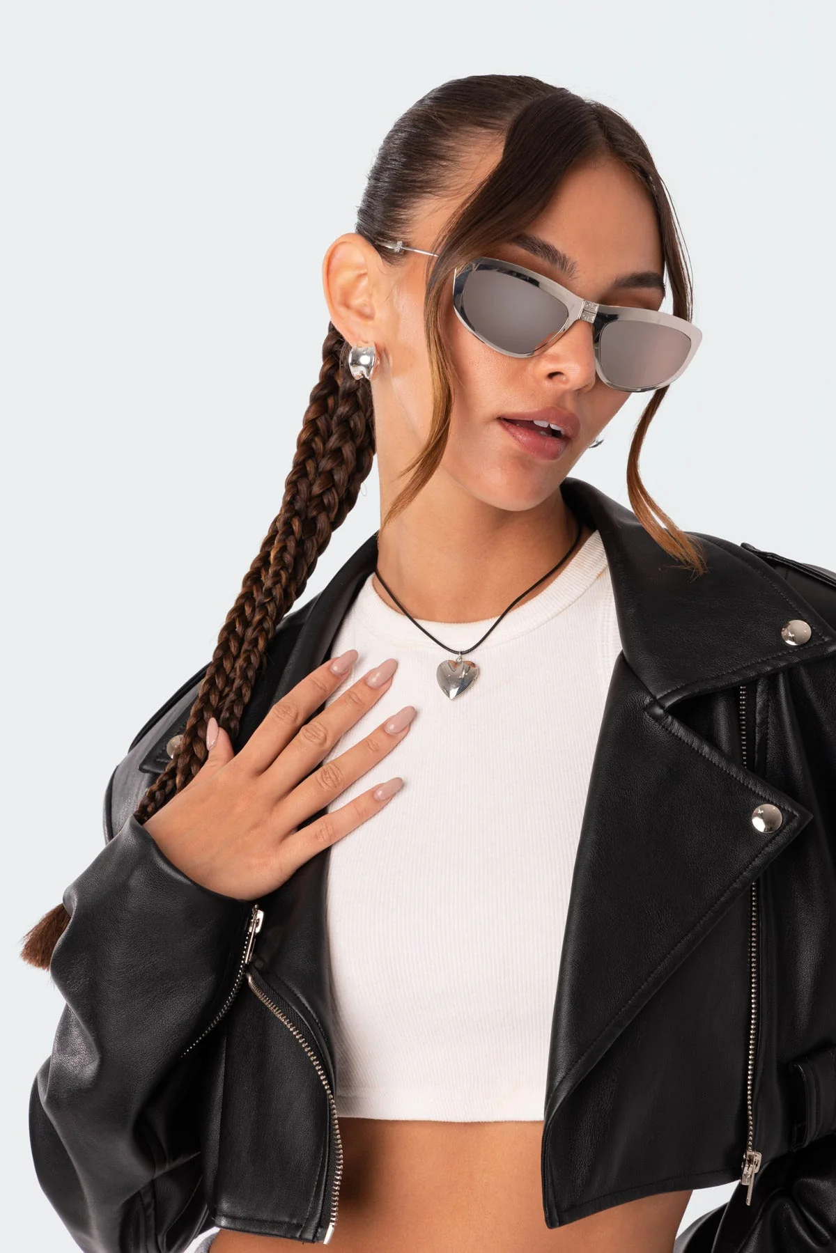 Silver Heart Locket Pendant Cord Necklace