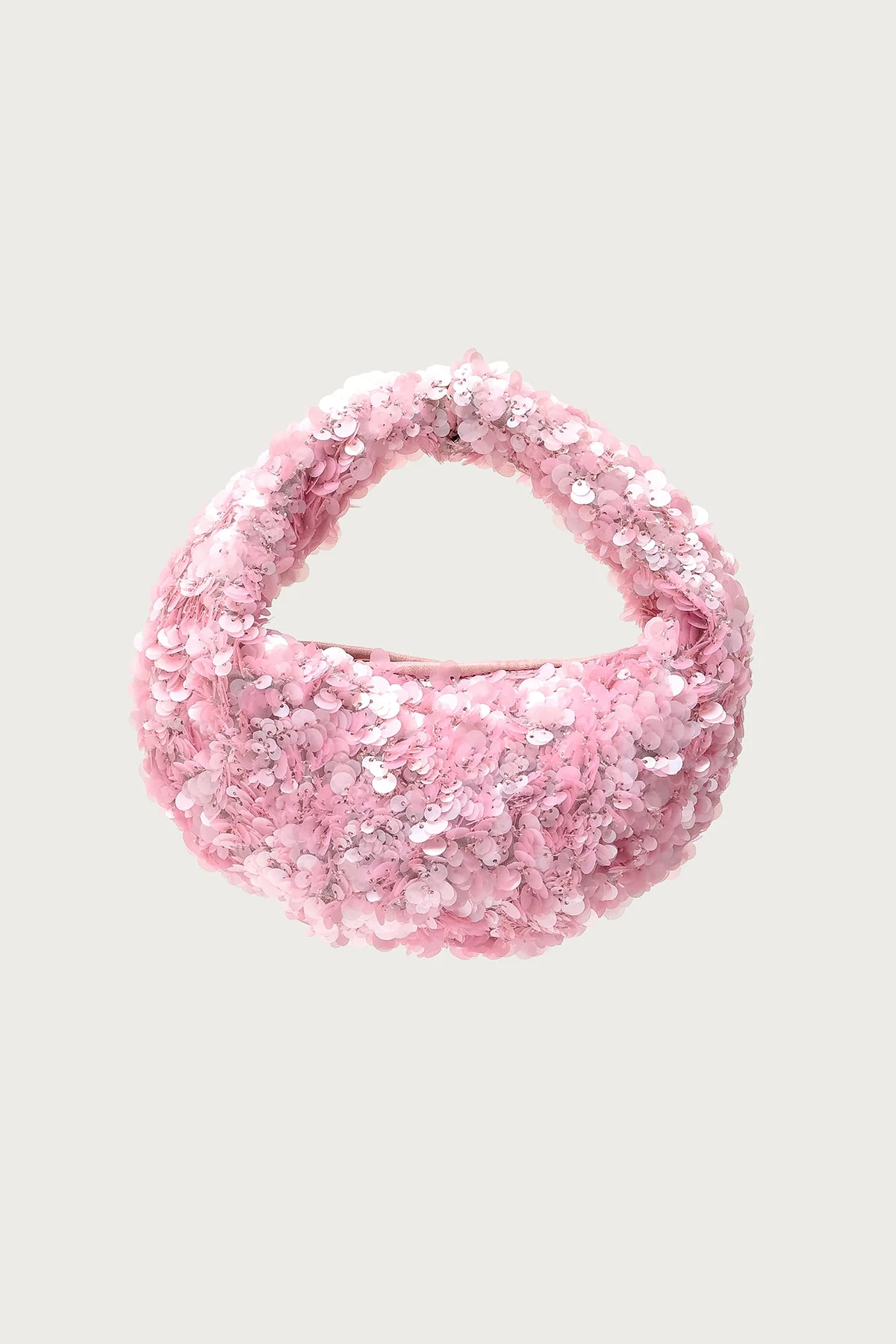 Sequin Fabric Pink Handbag for Elegant Style