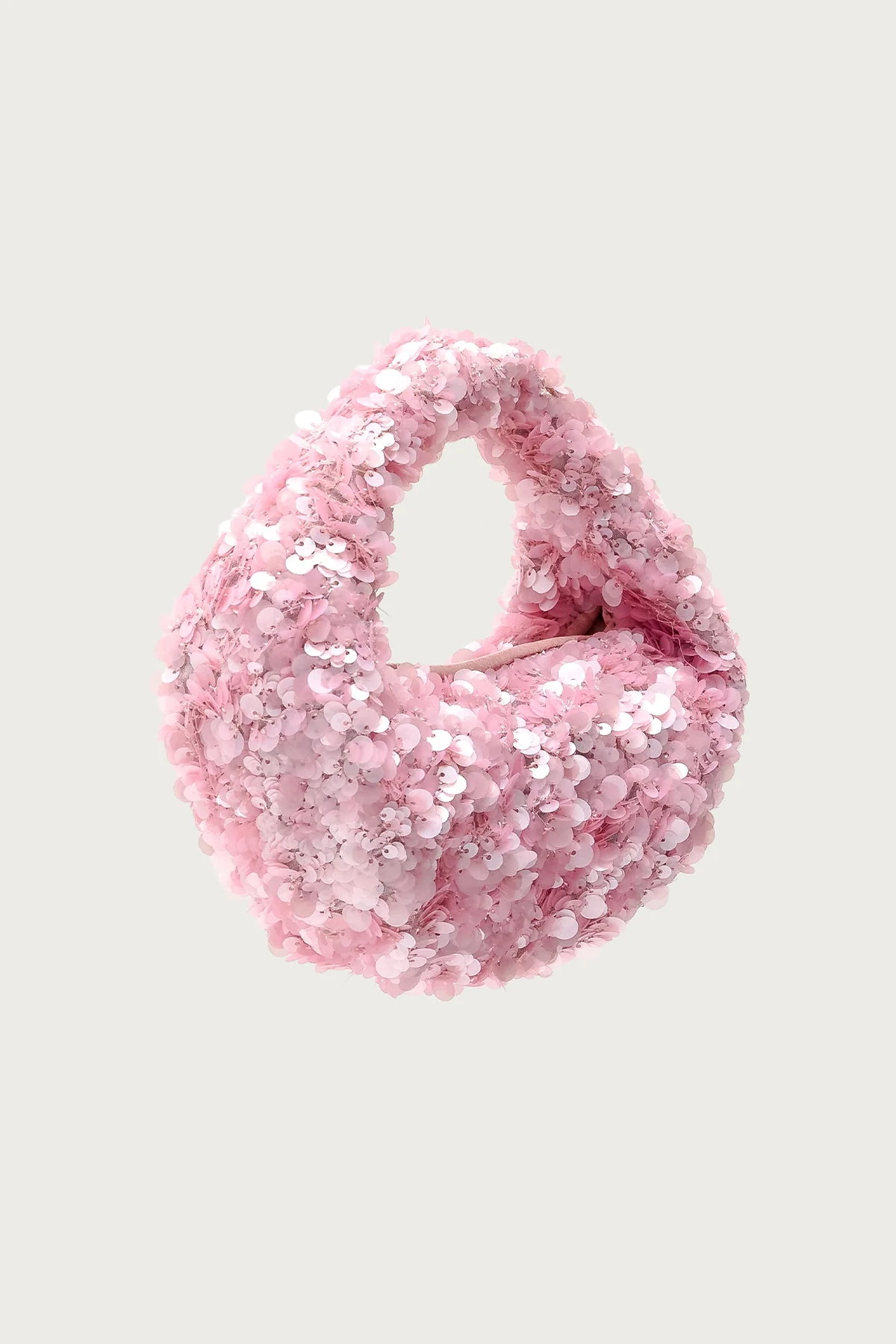 Sequin Fabric Pink Handbag for Elegant Style