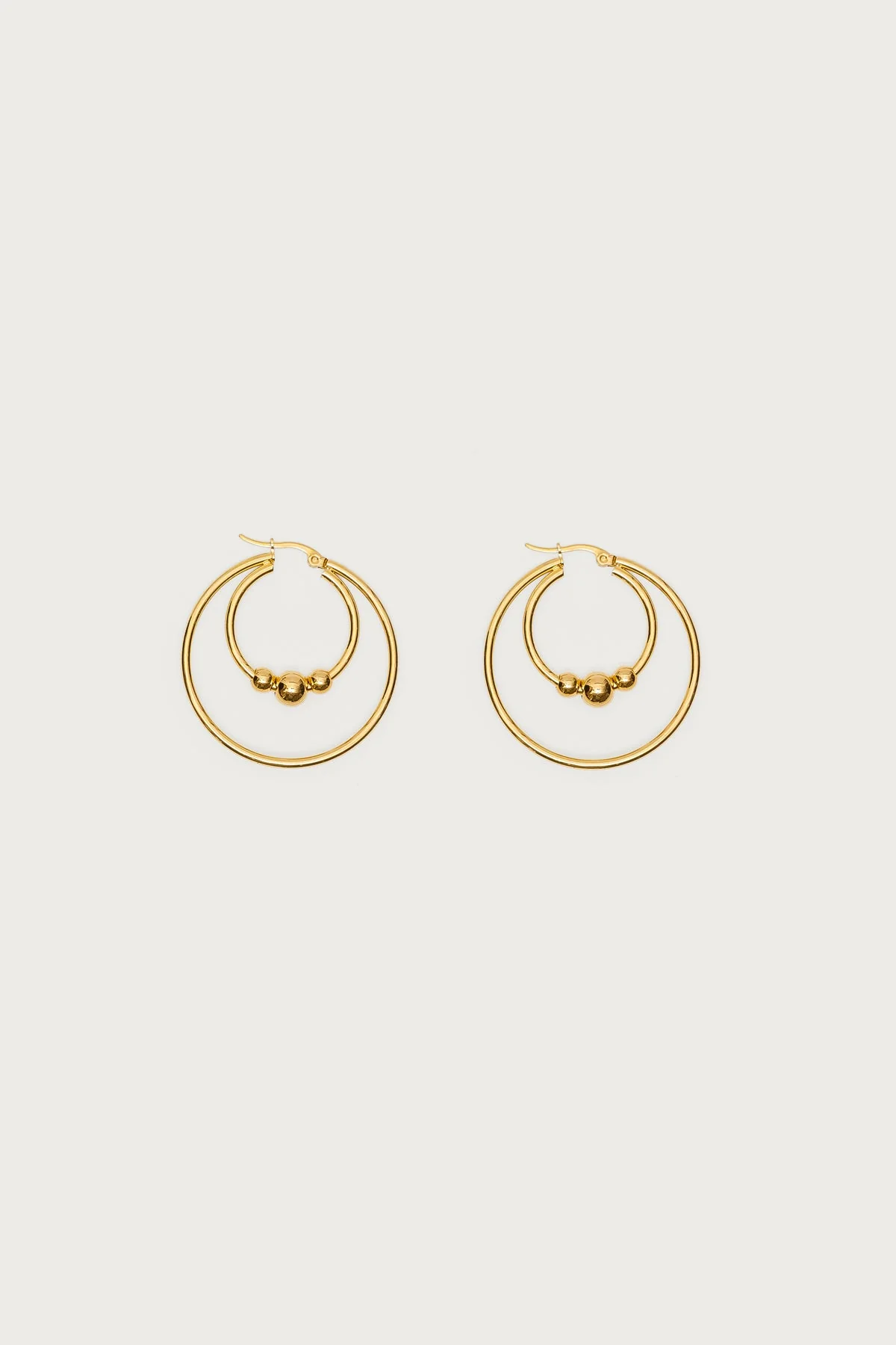 Gold Double Hoop Earrings - Fashionable Jewelry Accessory