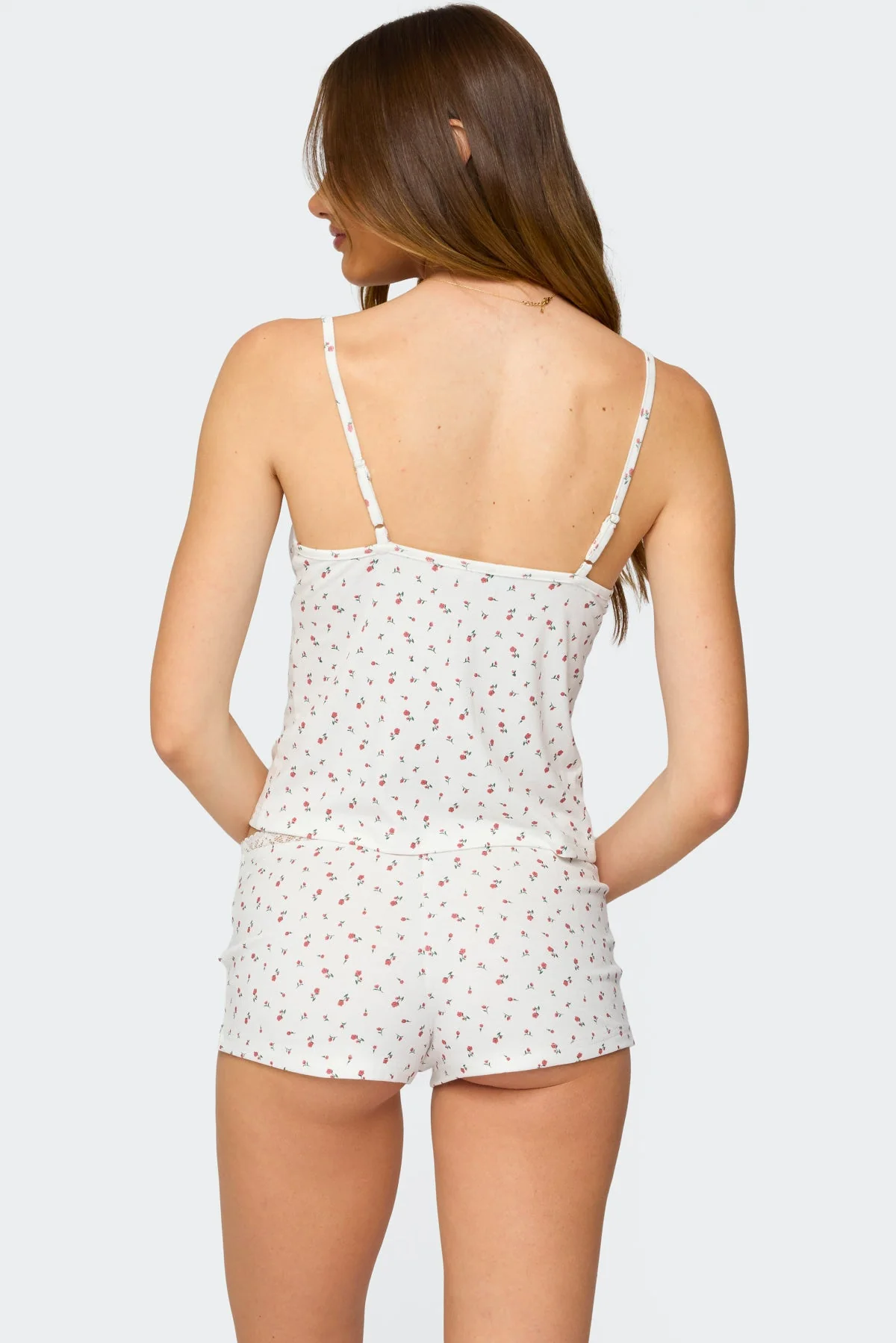 White Floral Lace Tank Top Womens Sleepwear