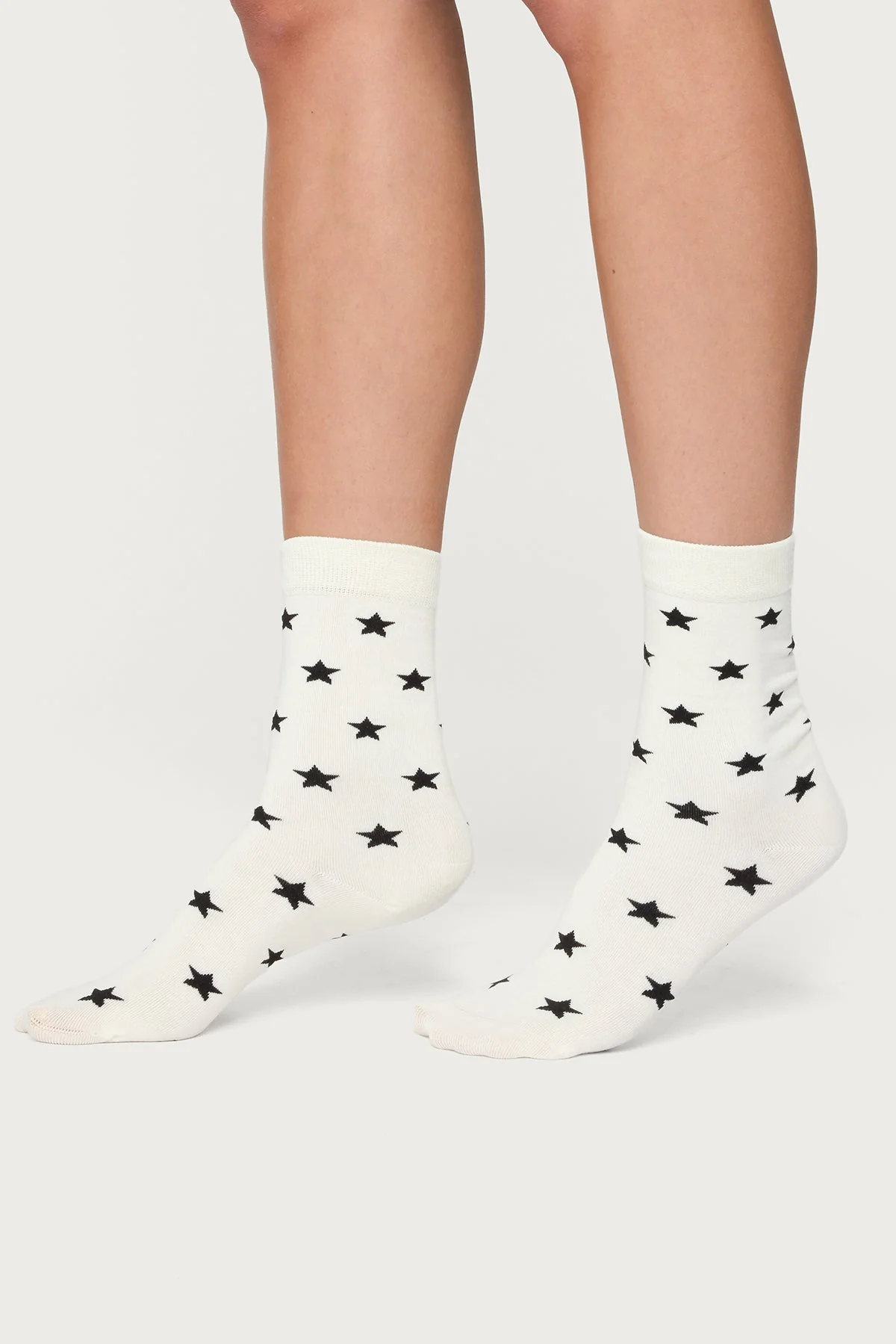 White Star Graphic Cotton Nylon Spandex Socks