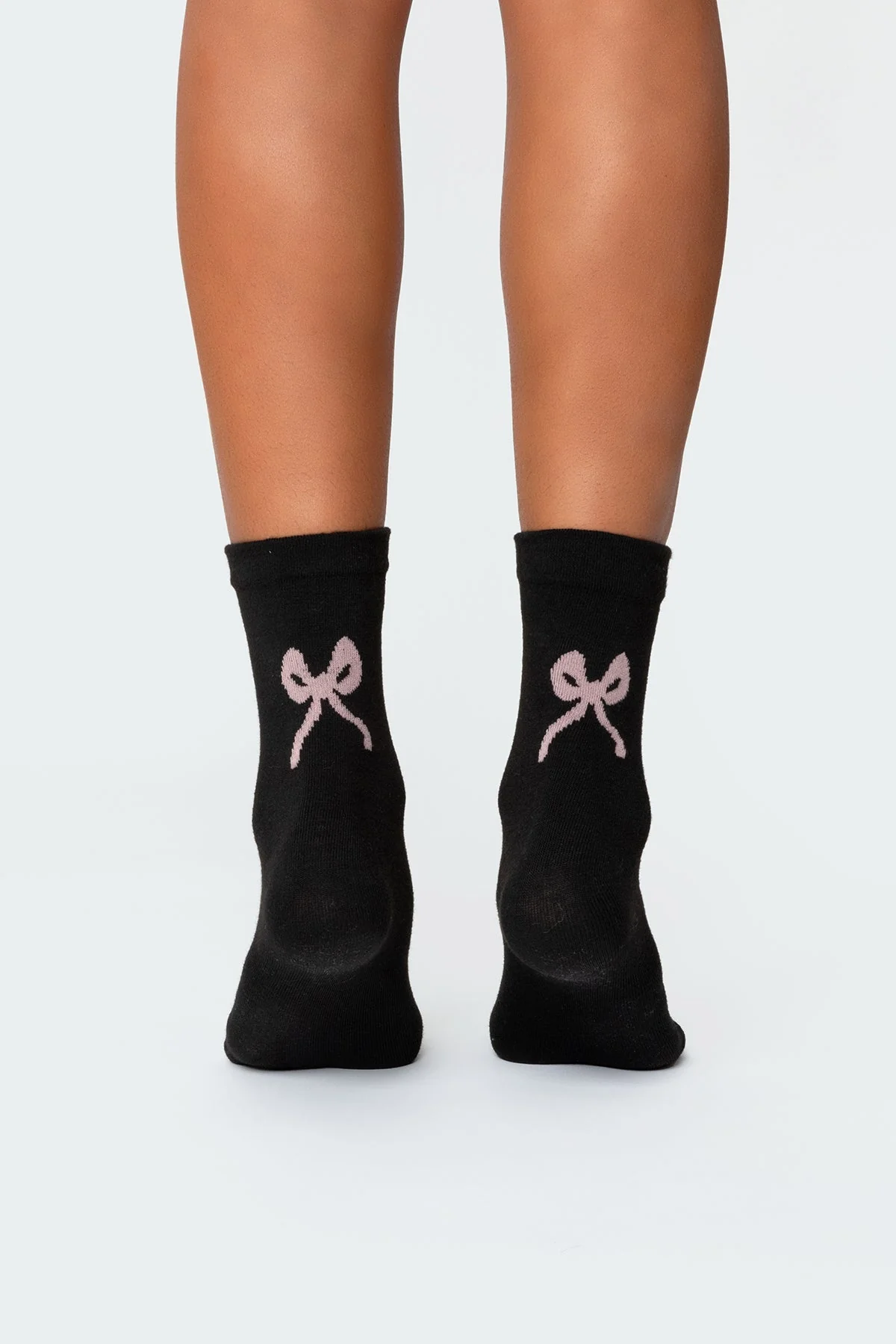 Cotton Bow Design Black Socks