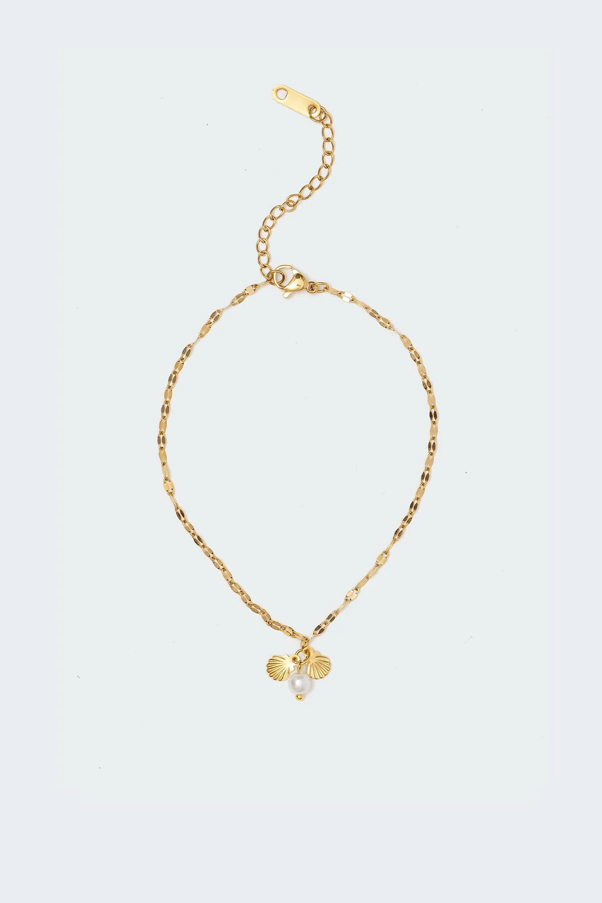 Ocean Breeze Seashell Anklet - Elegant Gold Tone Jewelry