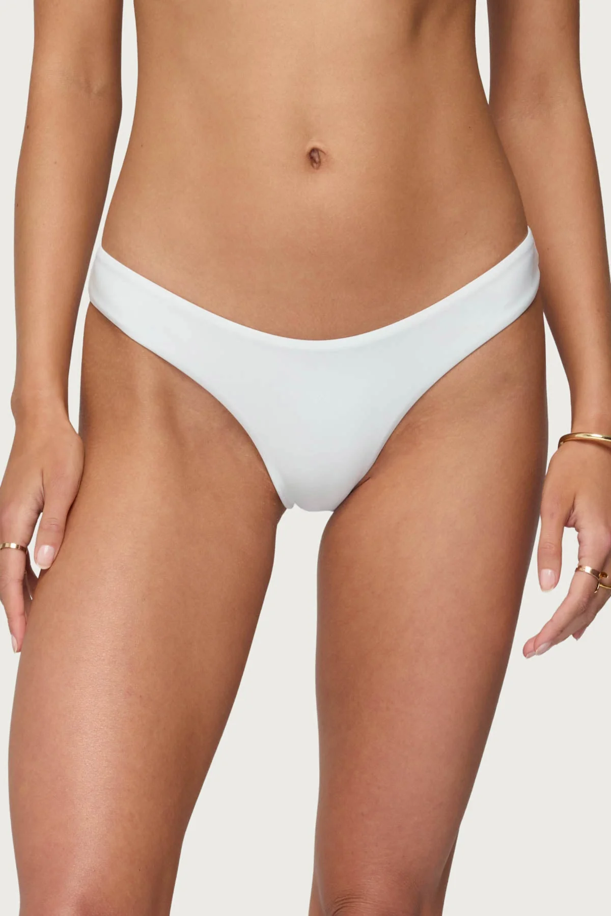 White Stretch Bikini Bottoms for Women XS-XL - Shellee Swimwear