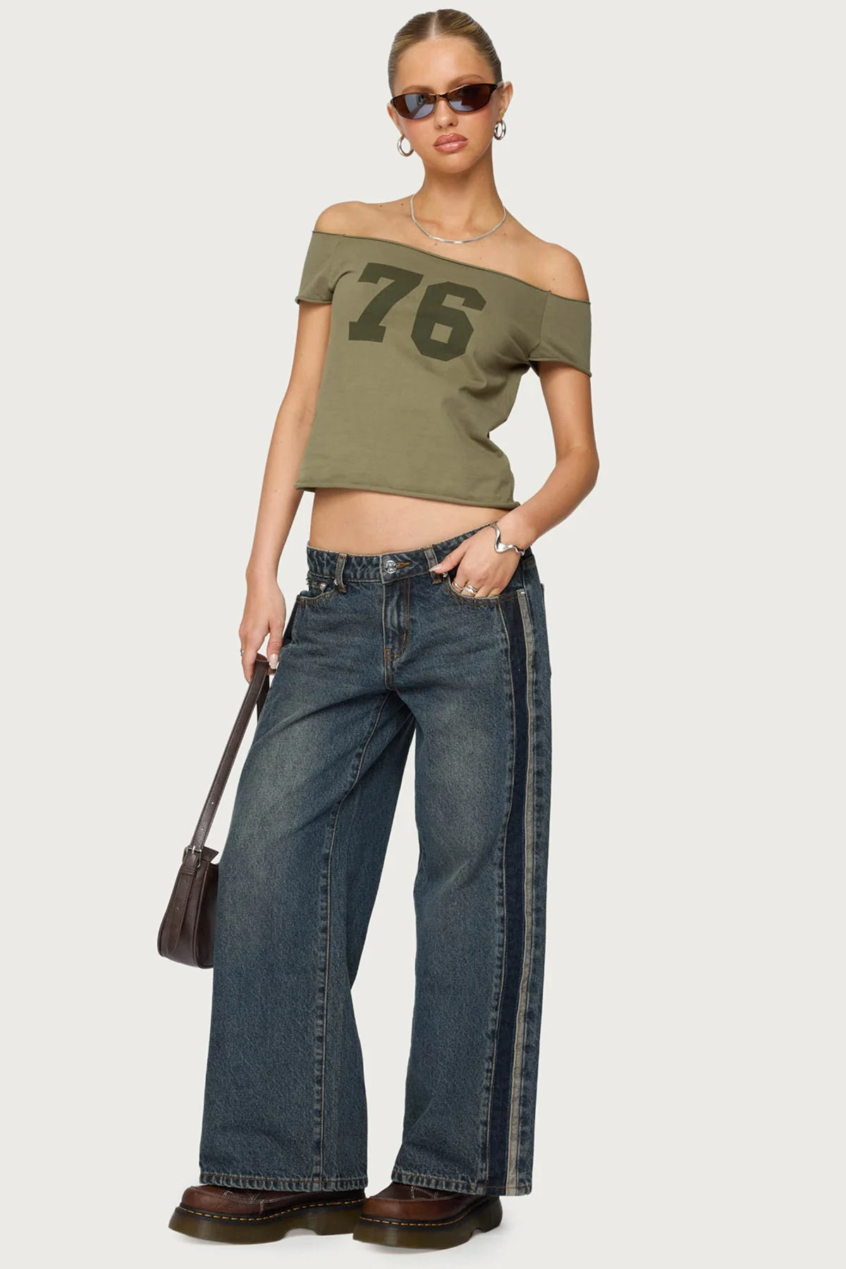 Petite Wide Leg Dark Blue Denim Pants
