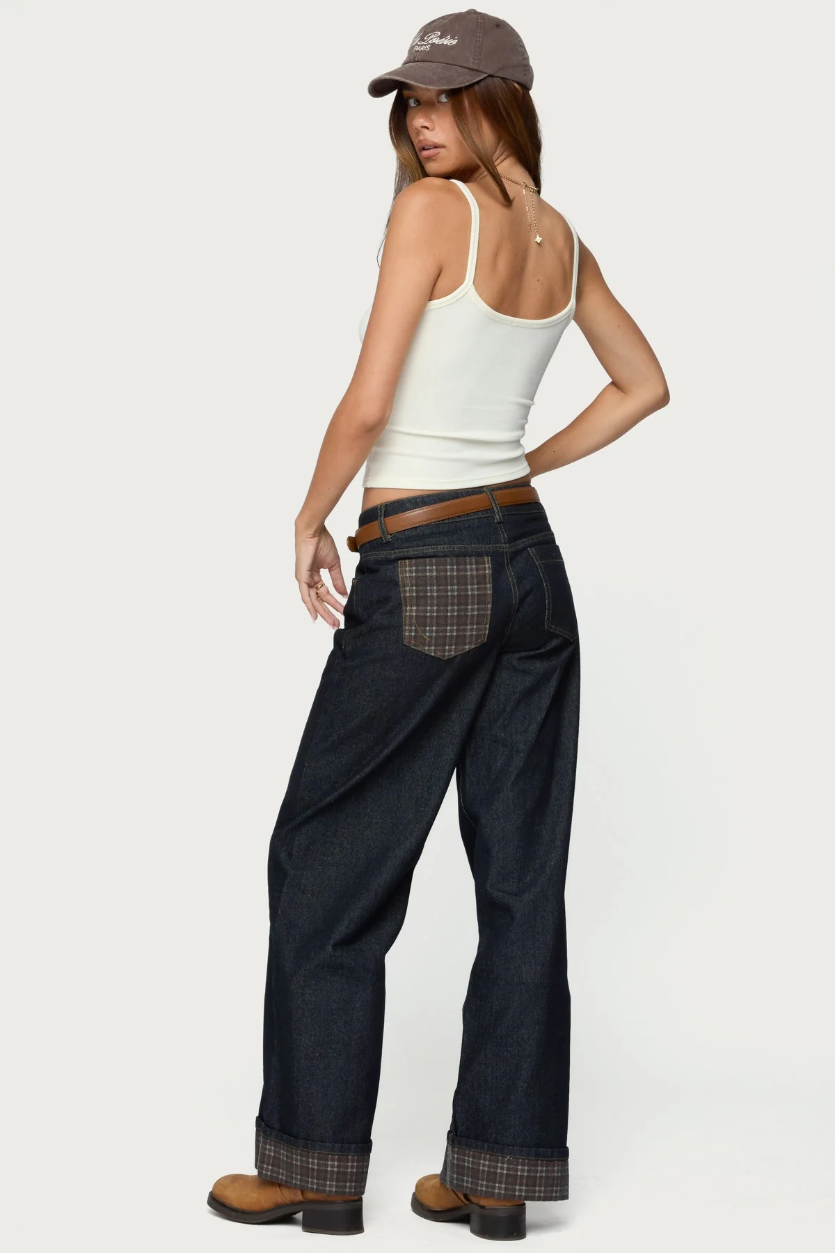 Cream Ribbed V-Neck Sleeveless Tank Top