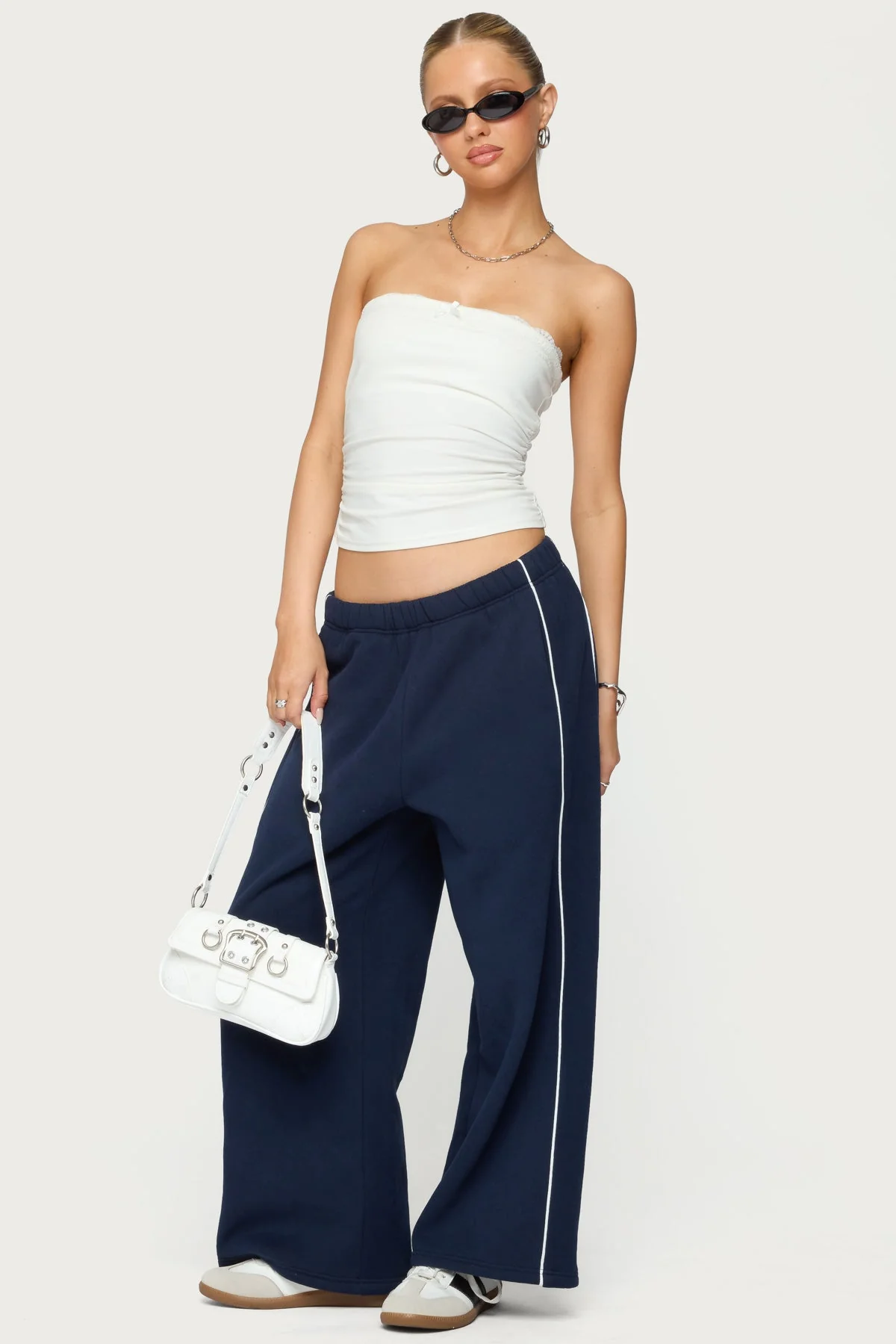 Navy Petite Sweatpants Elastic Waistband