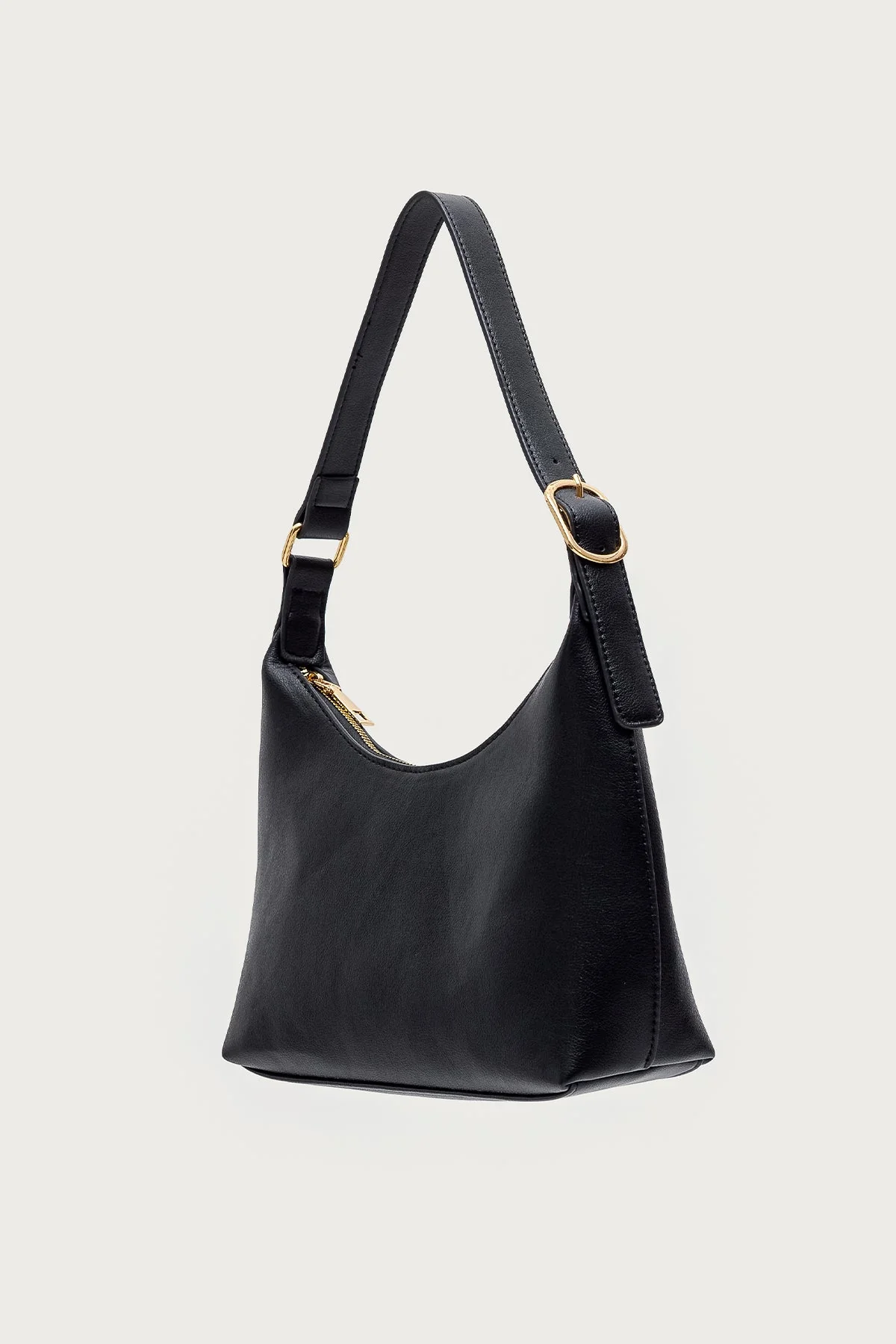 Stylish Black Faux Leather Crossbody Bag