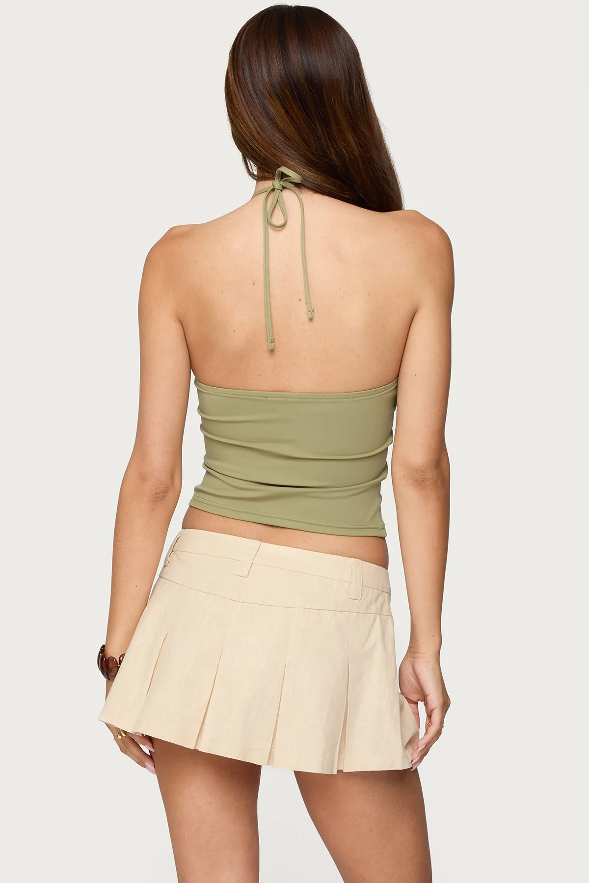 Olive Pendant Halter Top for Women