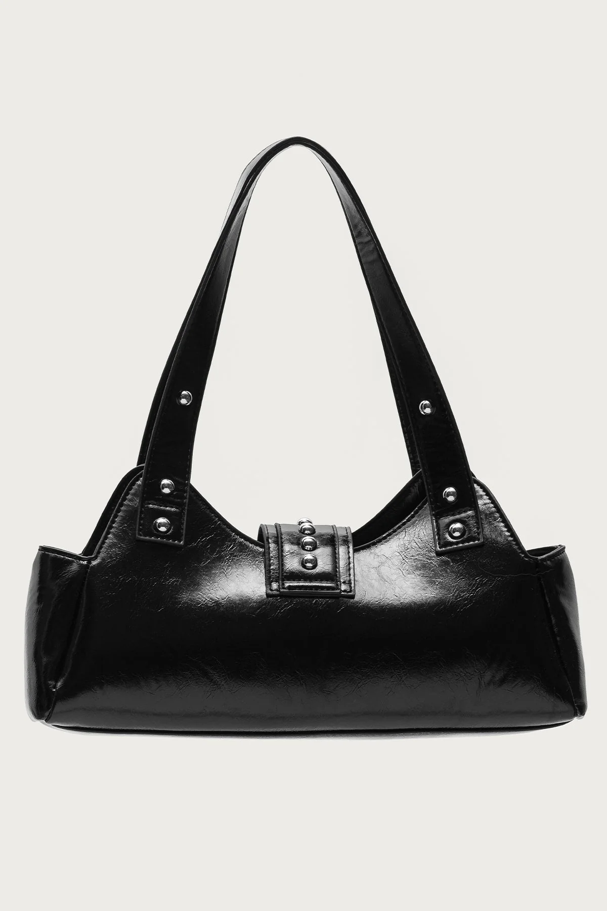 Black Studded Faux Leather Bag