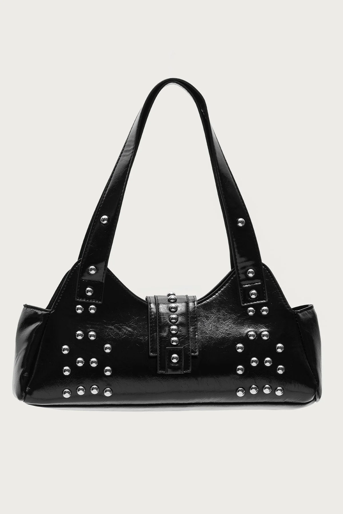 Black Studded Faux Leather Bag