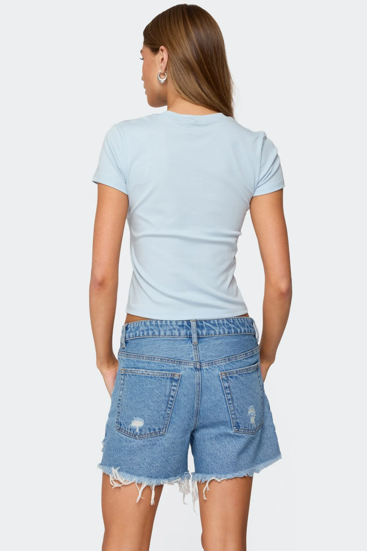 Light Blue Camo Graphic T-Shirt for Men