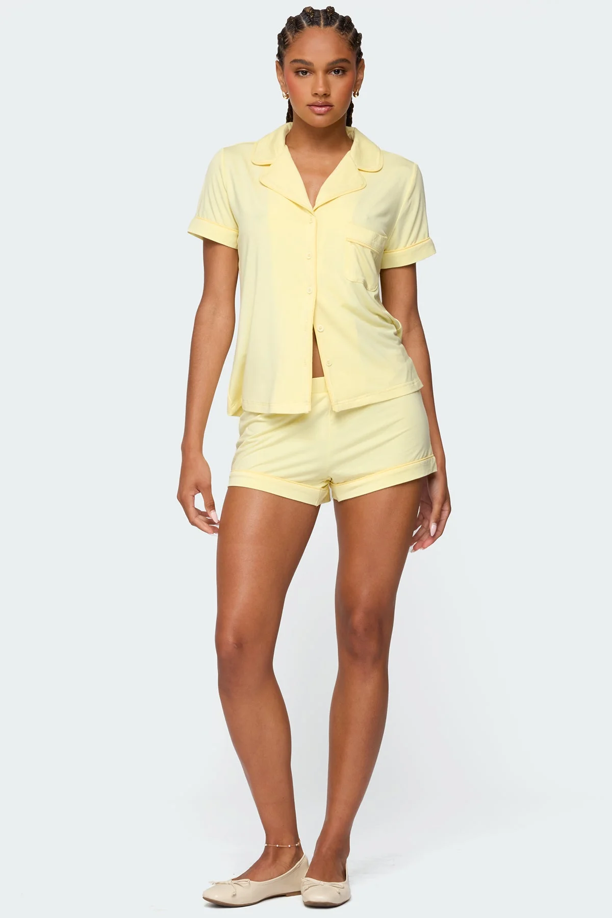 Yellow Sleepwear Shorts for Women