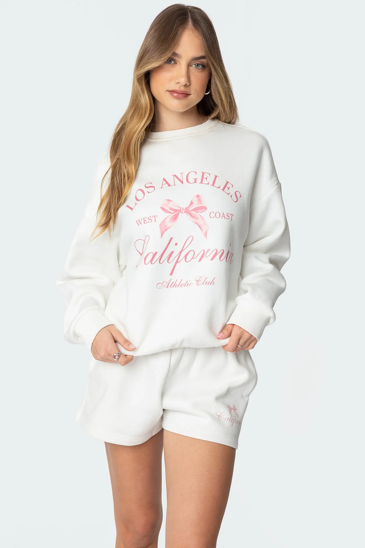 White Cali Bow Sweatshirt - LA Athletic Club Crewneck
