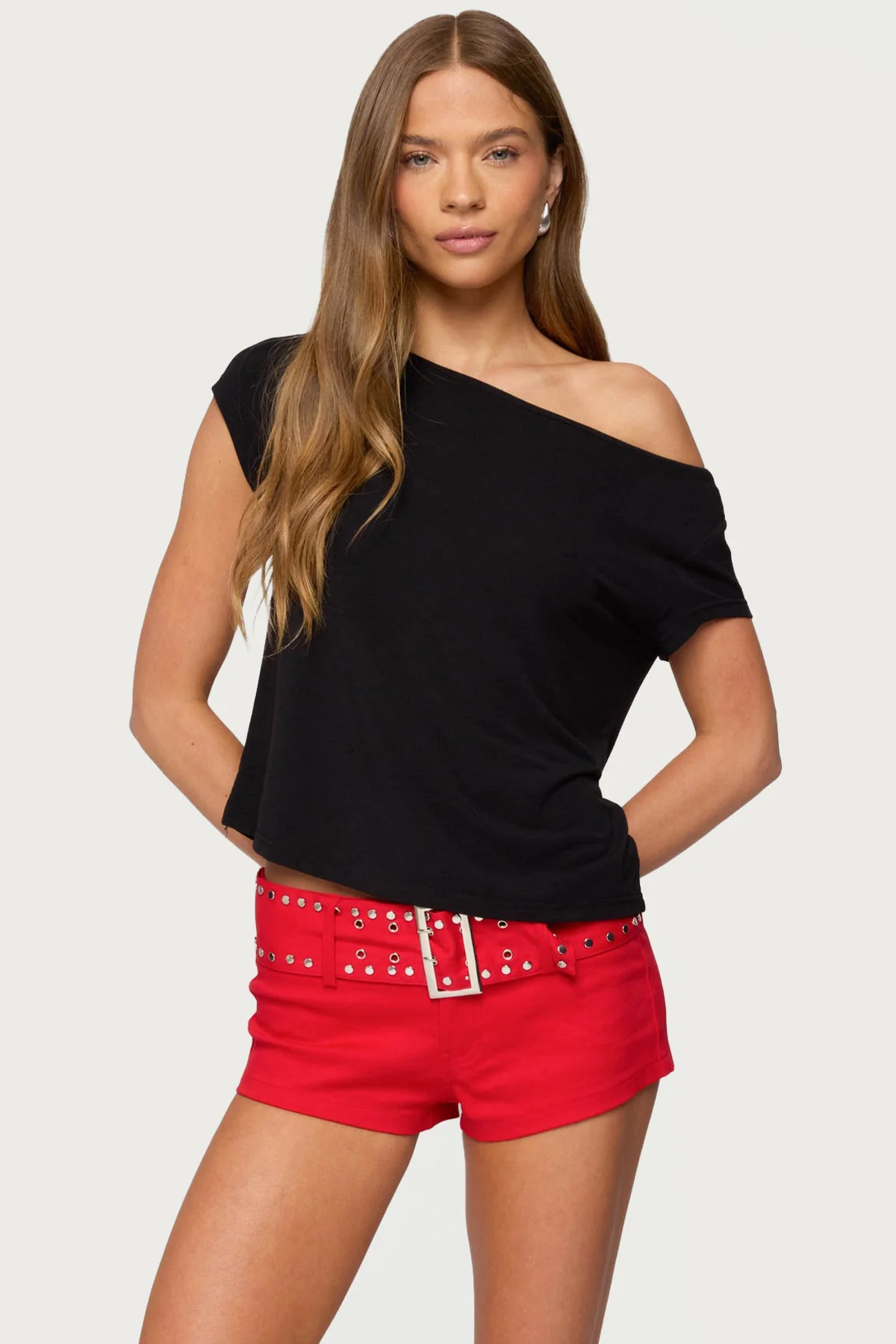 Stylish Anabella Off Shoulder Top in Black