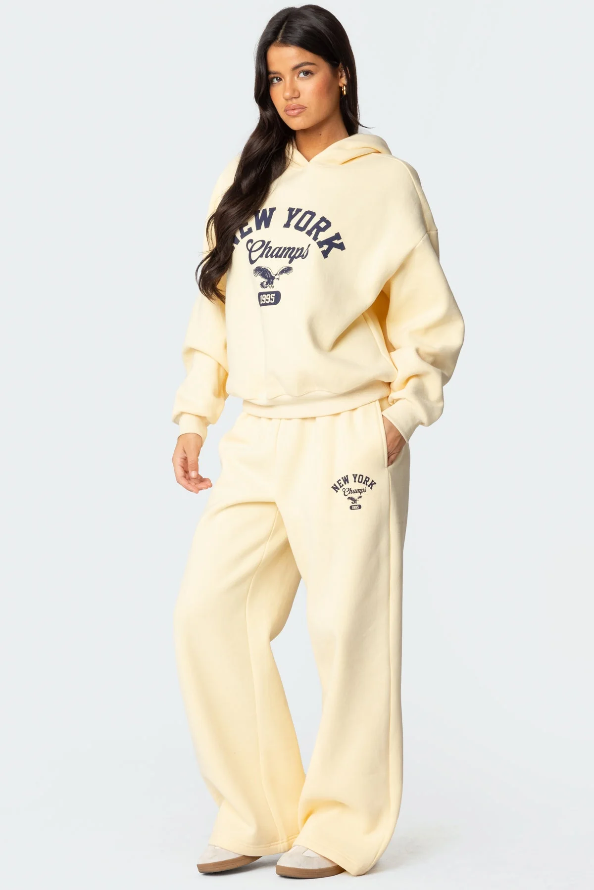 Graphic Print Elastic Waistband Sweatpants in Yellow