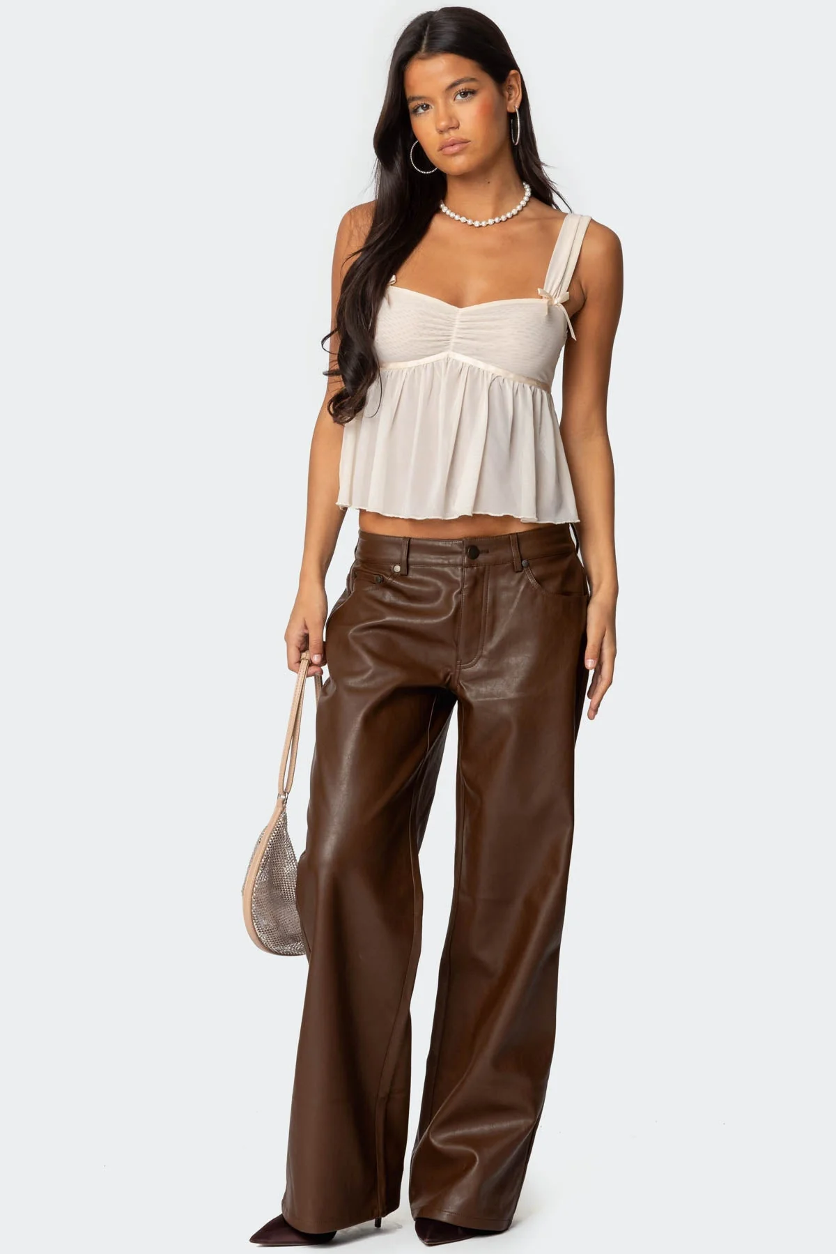 Brown Faux Leather Pants for Stylish Looks