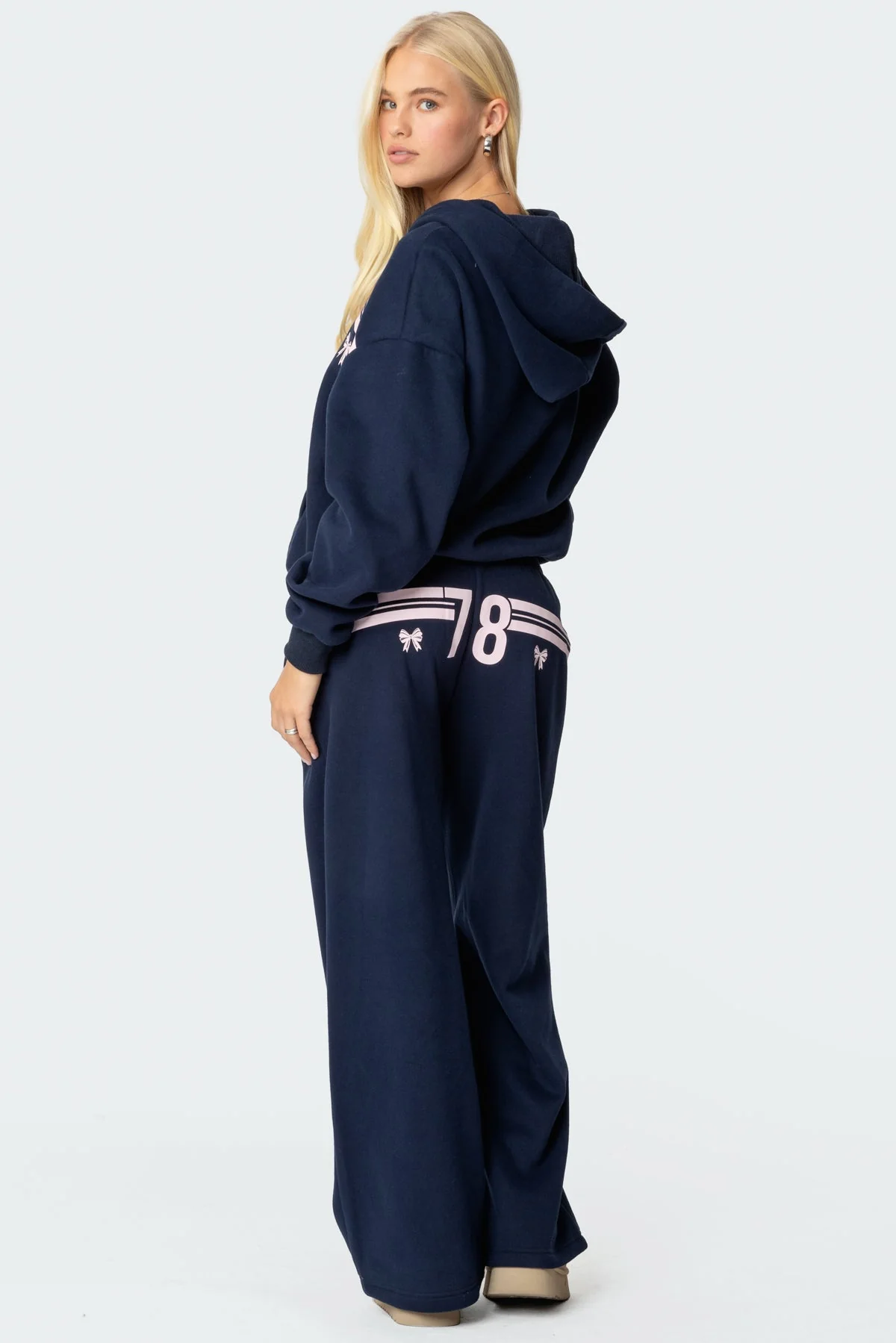 Navy Graphic Sweatpants Set