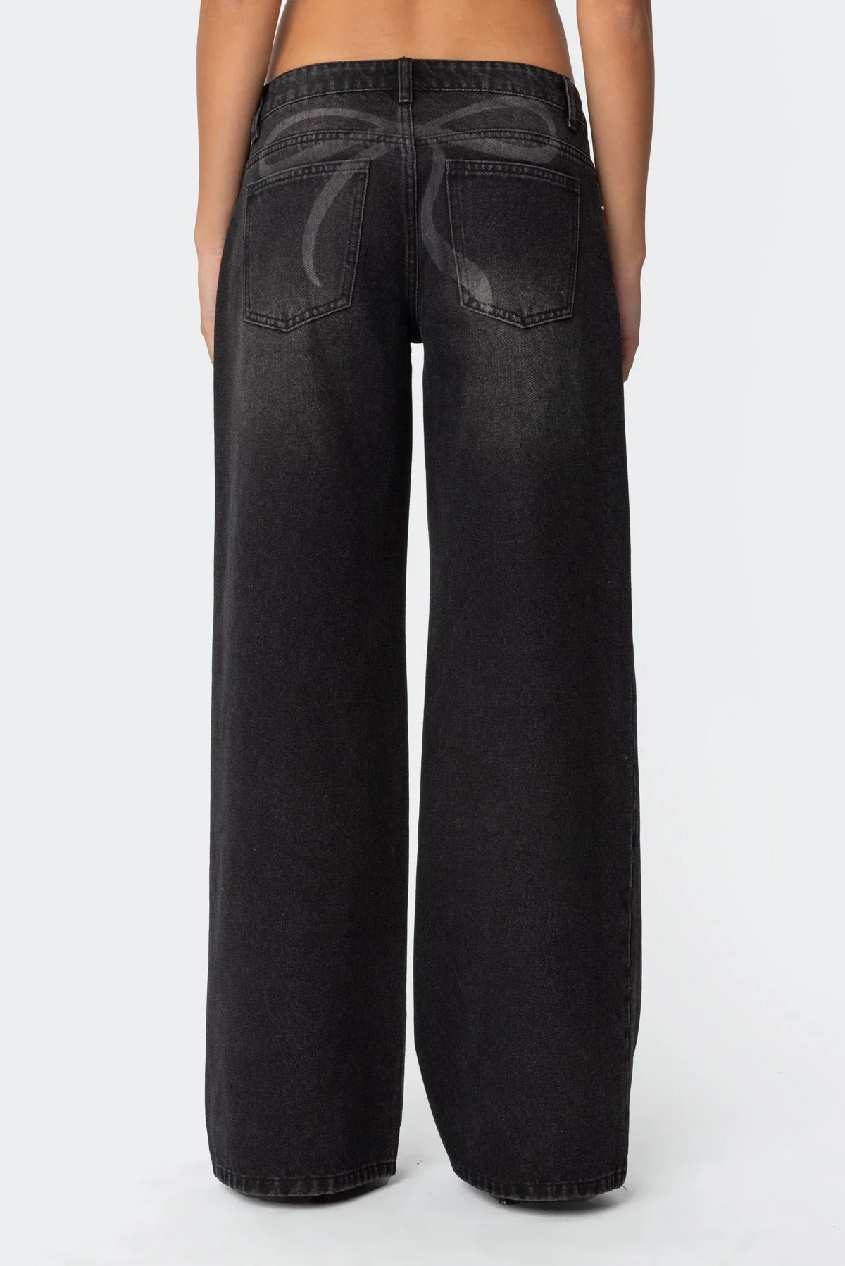 Black Washed Low Rise Denim Jeans