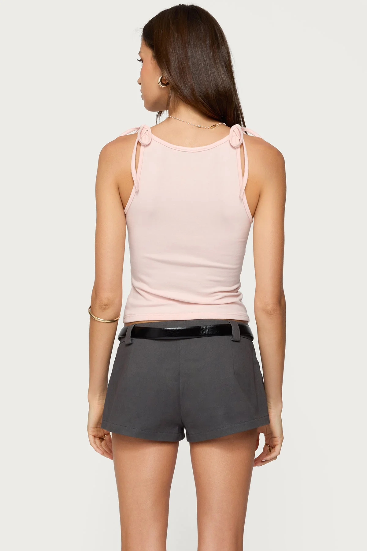 Light Pink Tie Strap Tank Top for Women