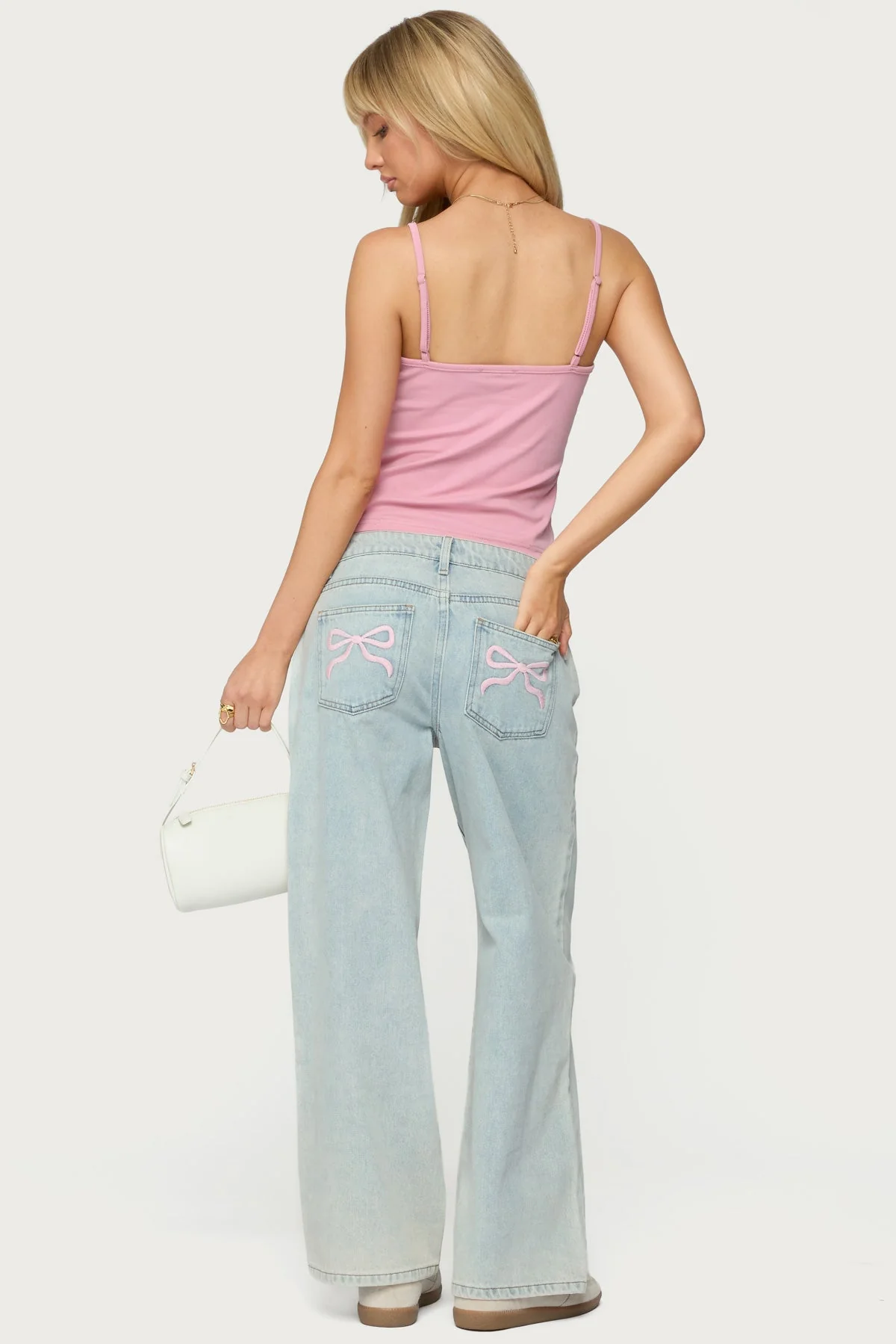 Light Blue Petite Relaxed Denim Jeans