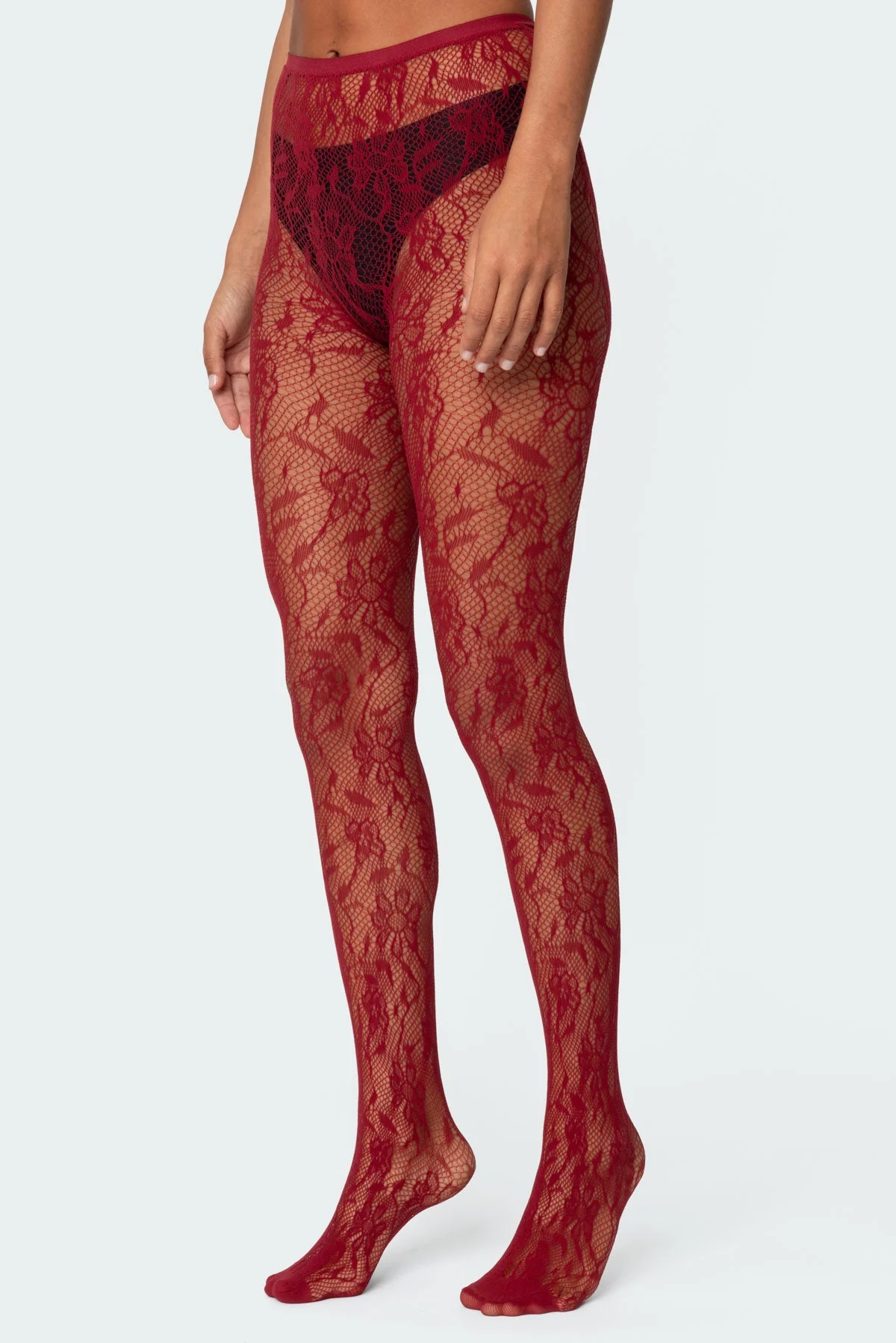 Red Fishnet Tights for Women