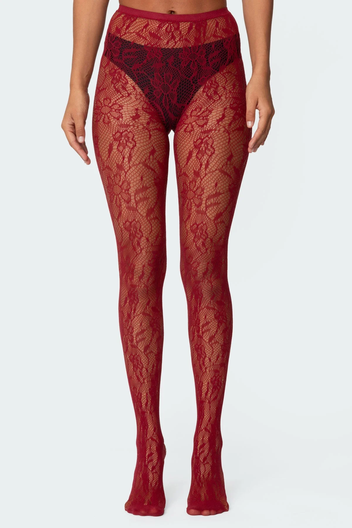 Red Fishnet Tights for Women