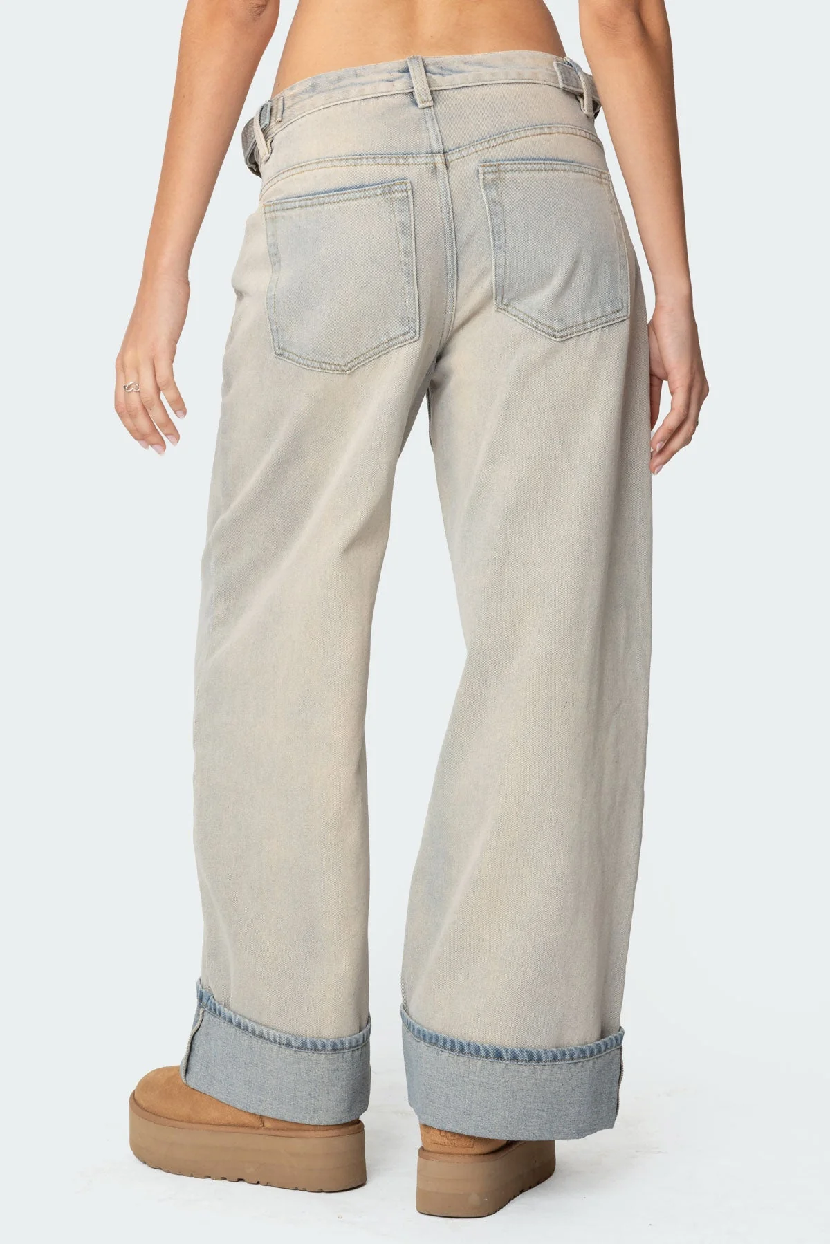 Blue Washed Low Rise Denim Jeans for Women