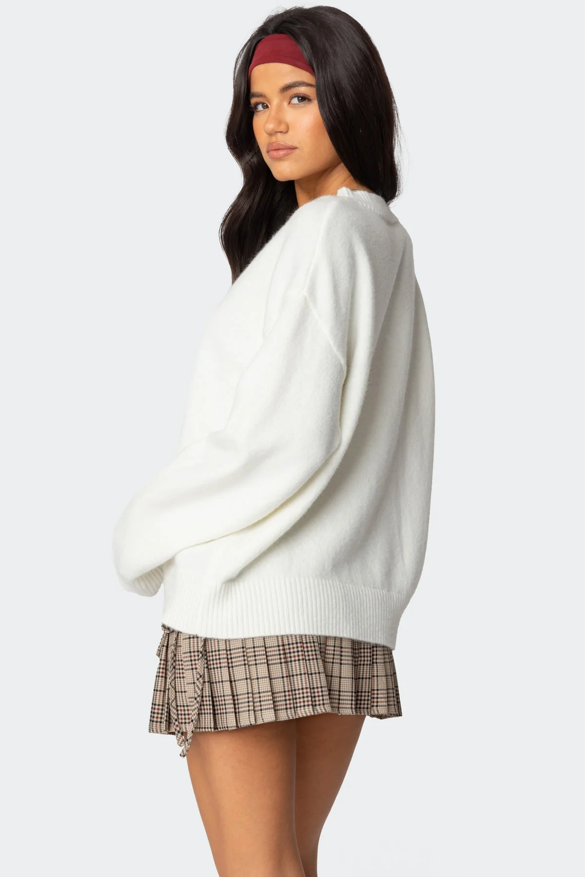 Classic White Knit Sweater for Women