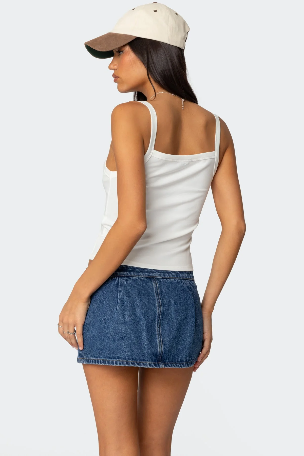 White Gingham Bow Tank Top Womens Sleeveless Blouse