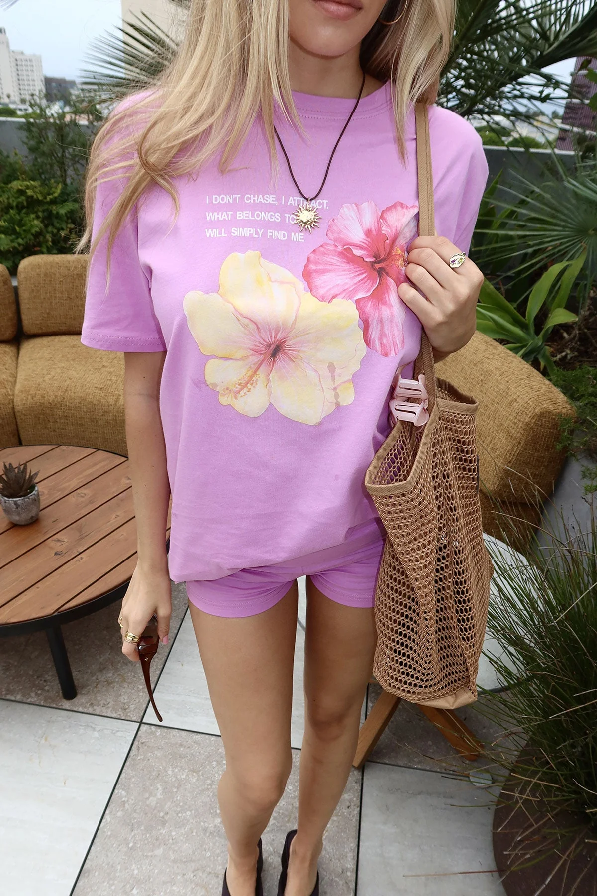 Pink Hibiscus Graphic T-Shirt
