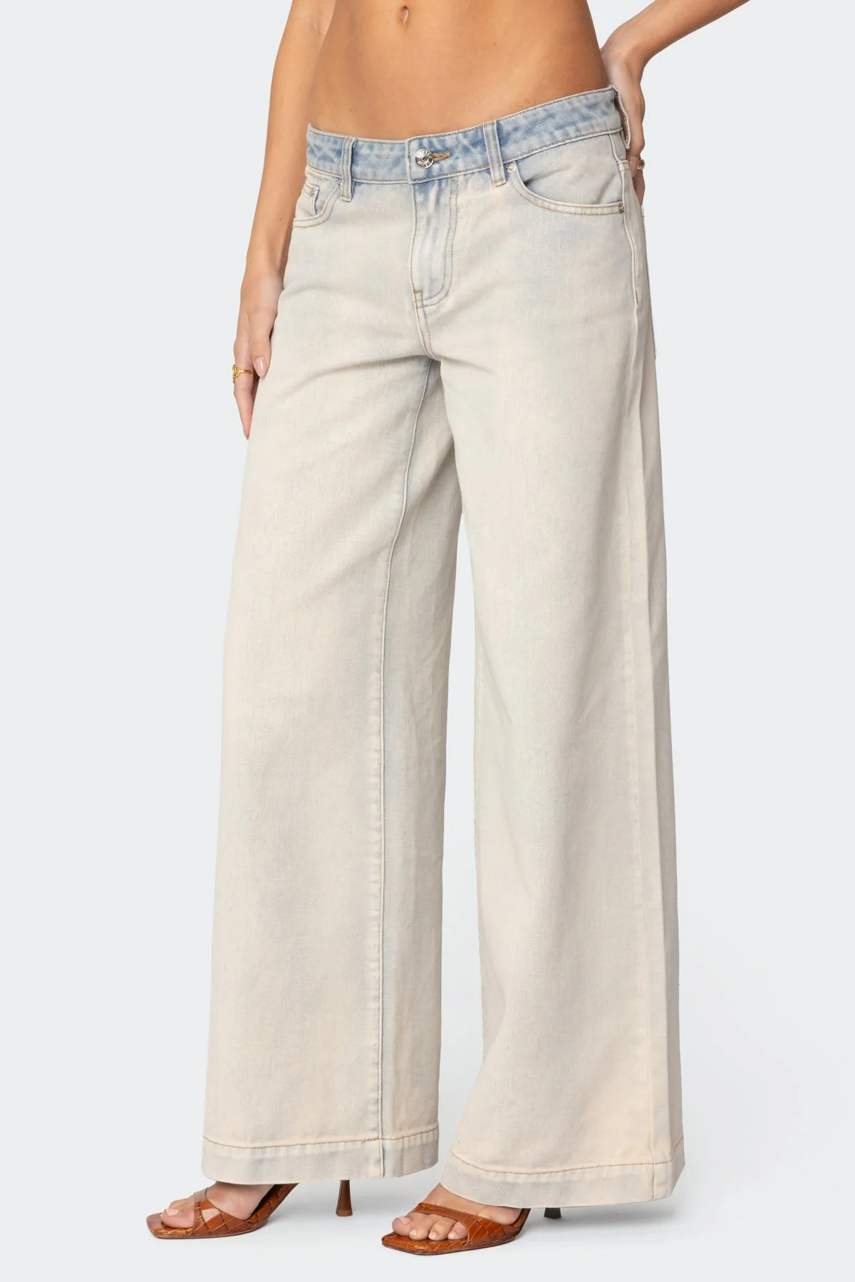 Light Denim Wide Leg Jeans - Stylish Womens Pants