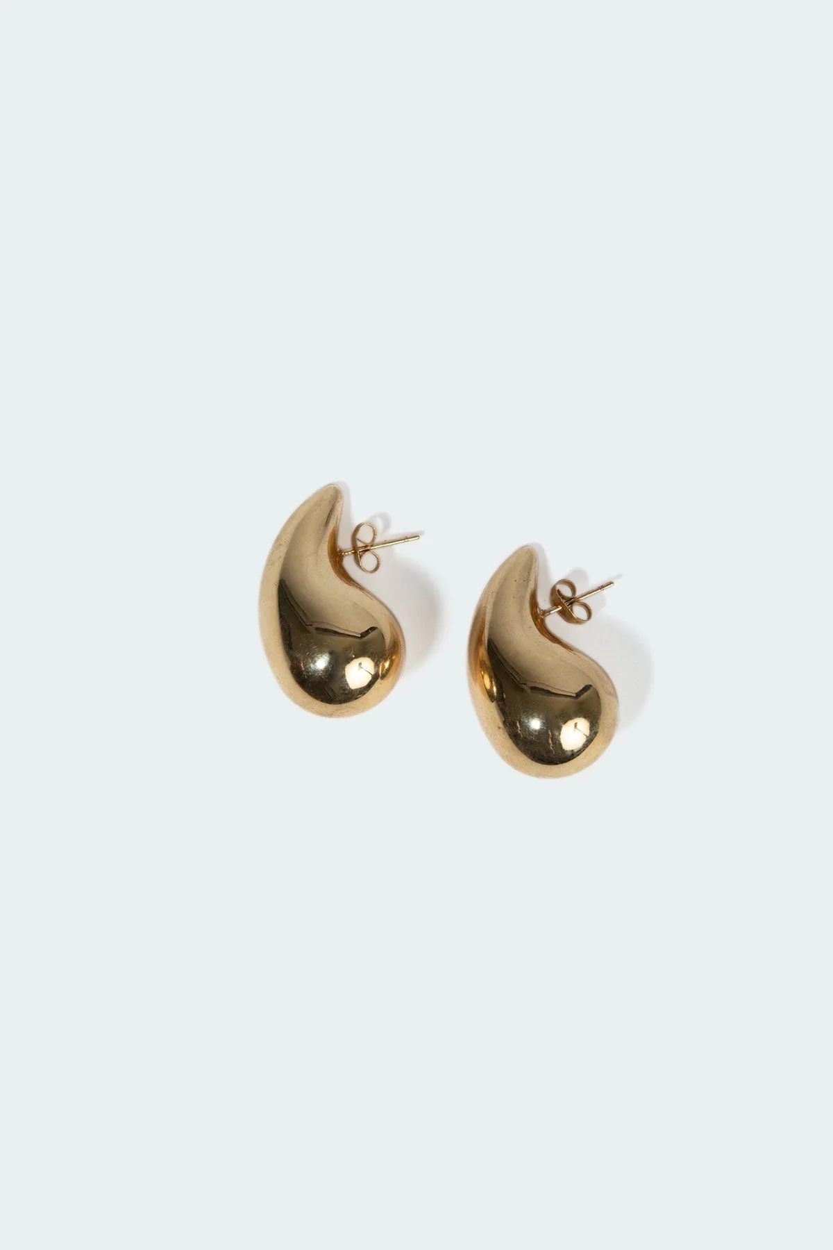 Gold Chunky Droplet Earrings Studs Jewelry