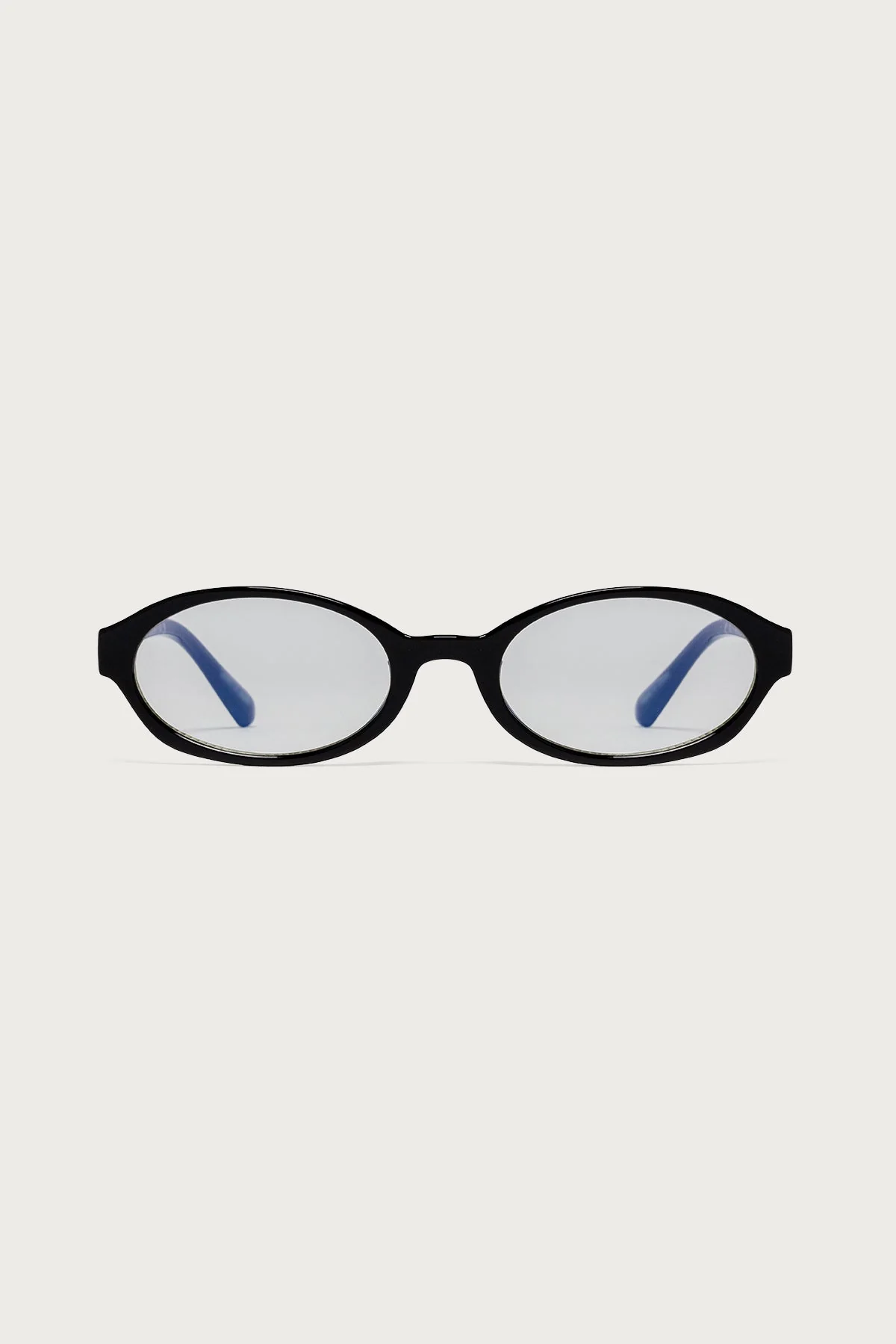 Blue Light Blocking Oval Frame Glasses in Black Color