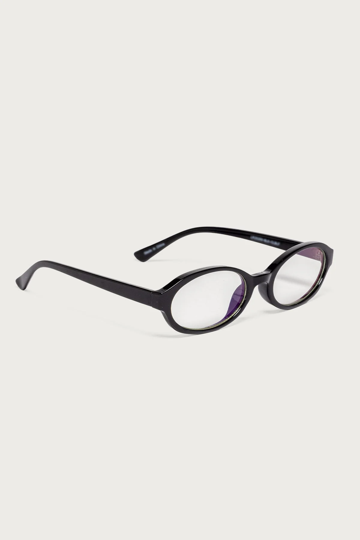 Blue Light Blocking Oval Frame Glasses in Black Color