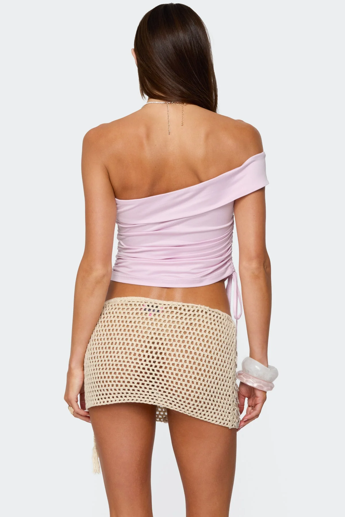 Purple Asymmetric Off Shoulder Top for Women