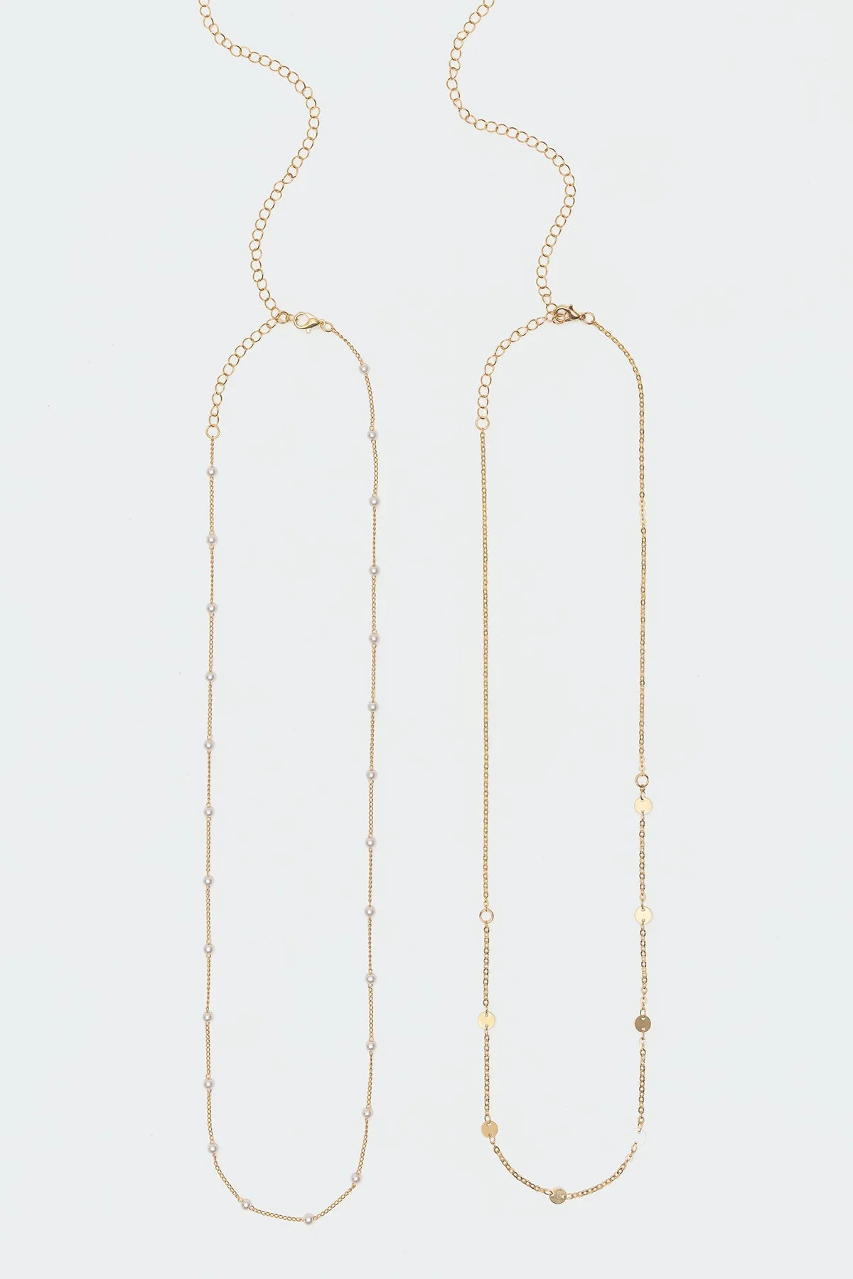 Elegant Pearl Double Belly Chain in Gold Tone