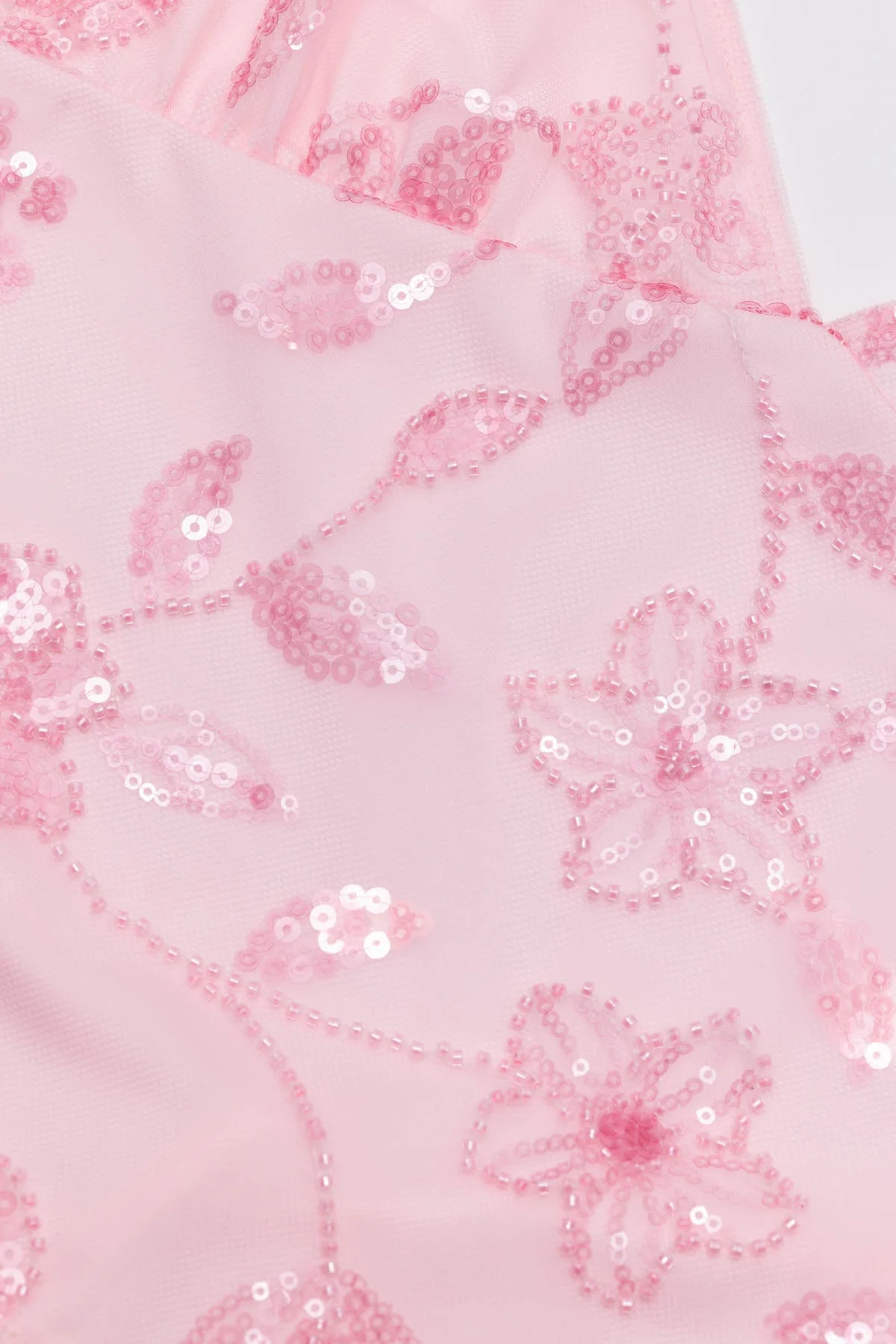 Floral Sequin Backless Top in Pink Color