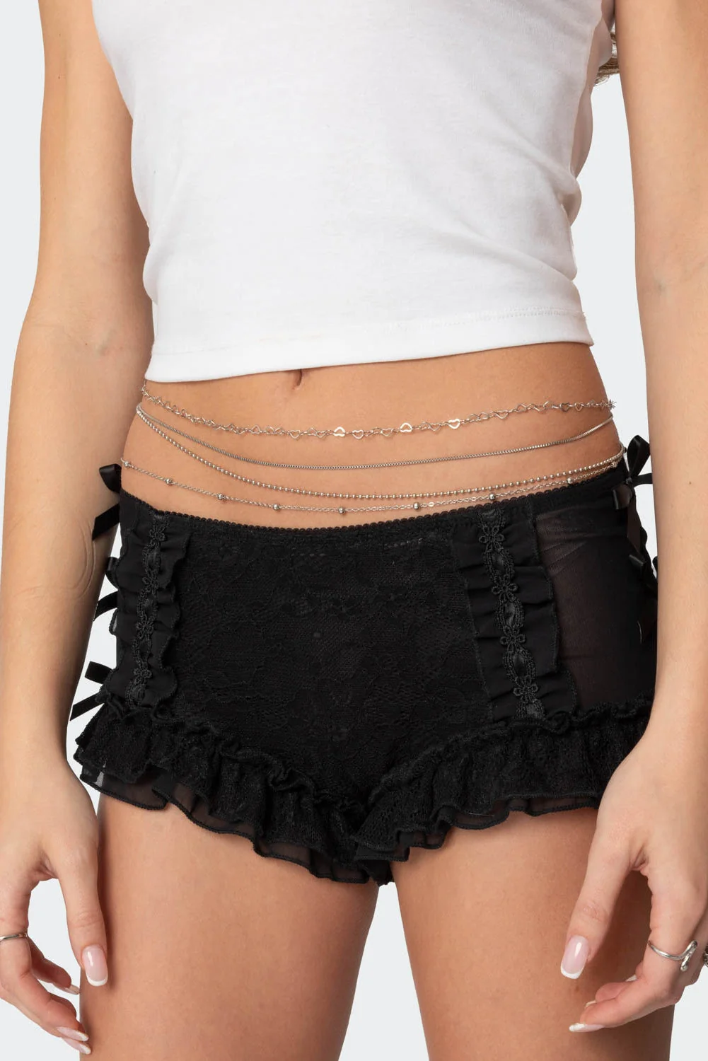 Silver Belly Chain Variety Pack Set of 4 Jewelry Pieces