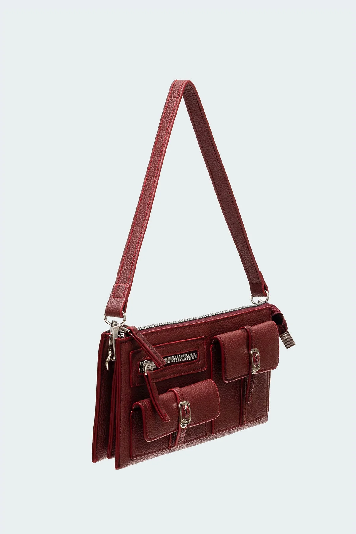 Maroon Utility Bag Zip Closure