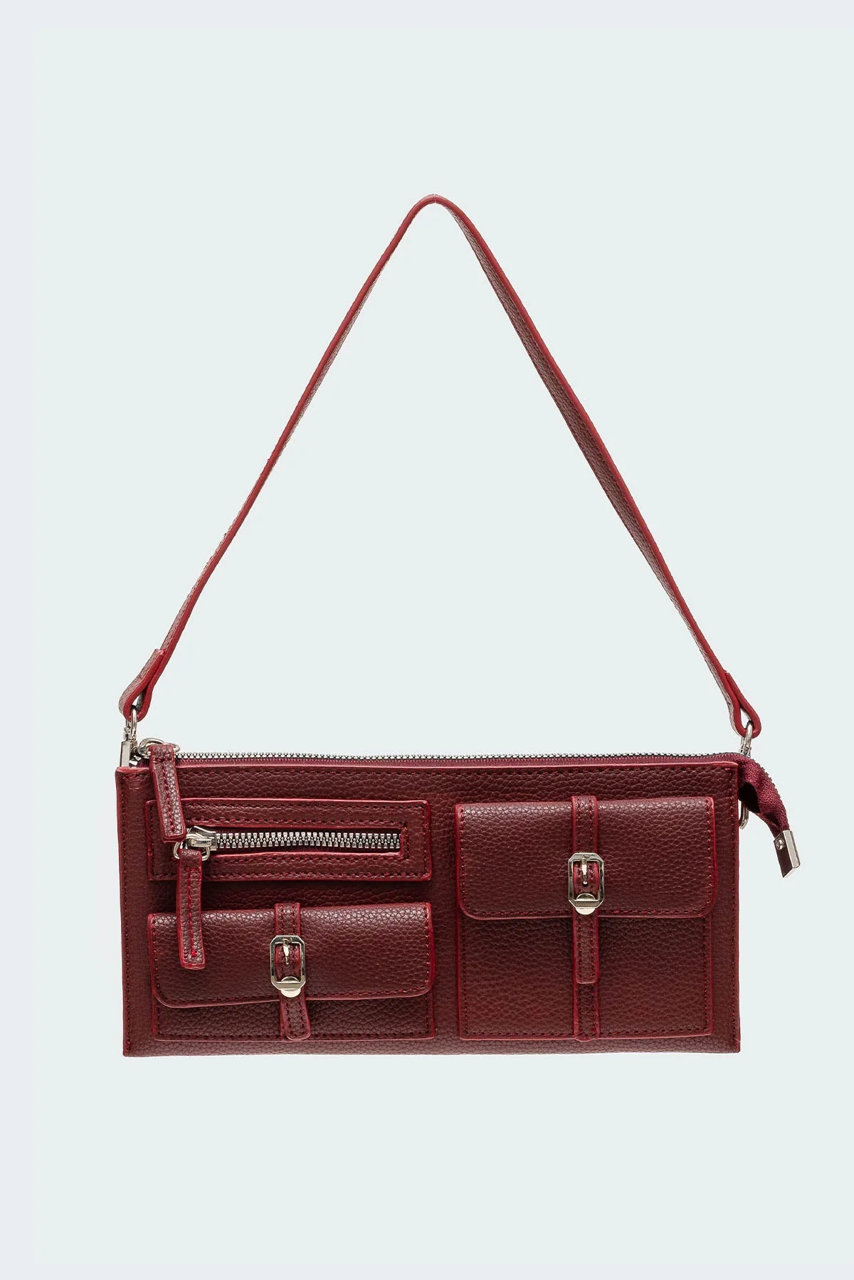 Maroon Utility Bag Zip Closure