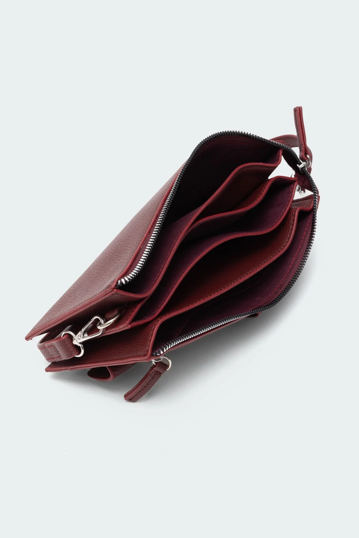 Maroon Utility Bag Zip Closure