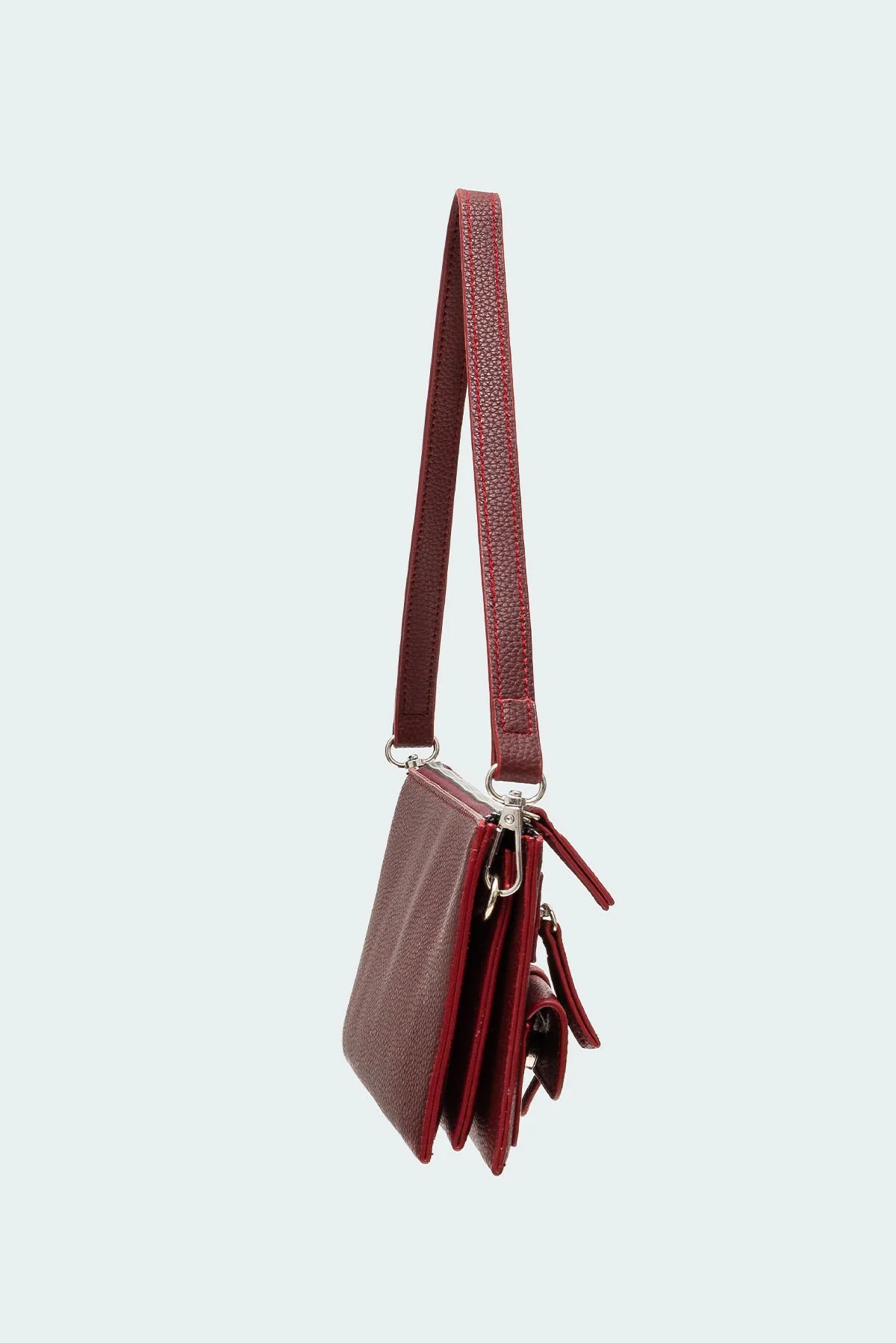 Maroon Utility Bag Zip Closure