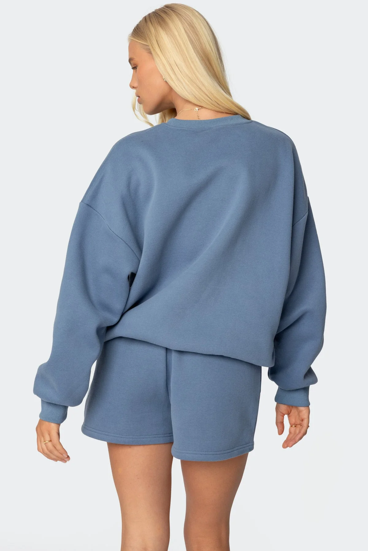 Blue Graphic Crewneck Sweatshirt for Women