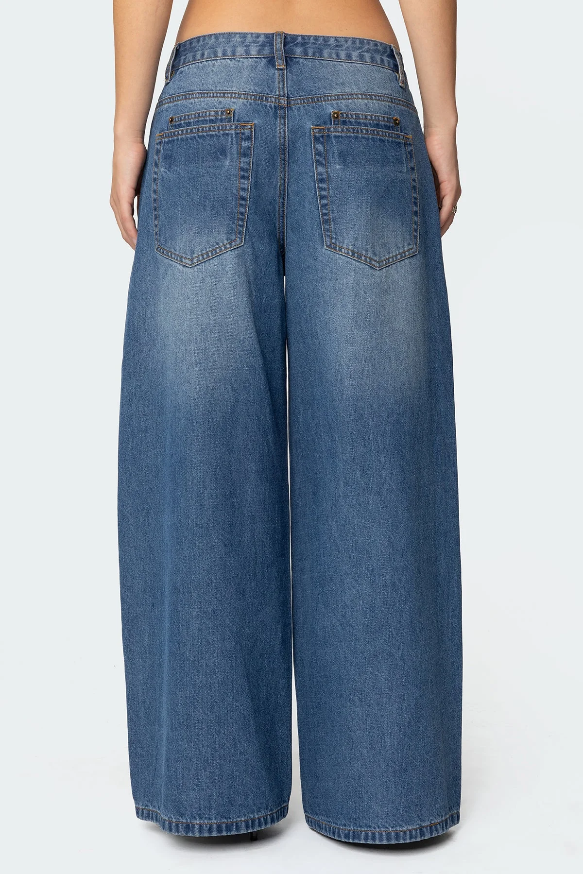 Blue Denim Low Rise Jeans for Women