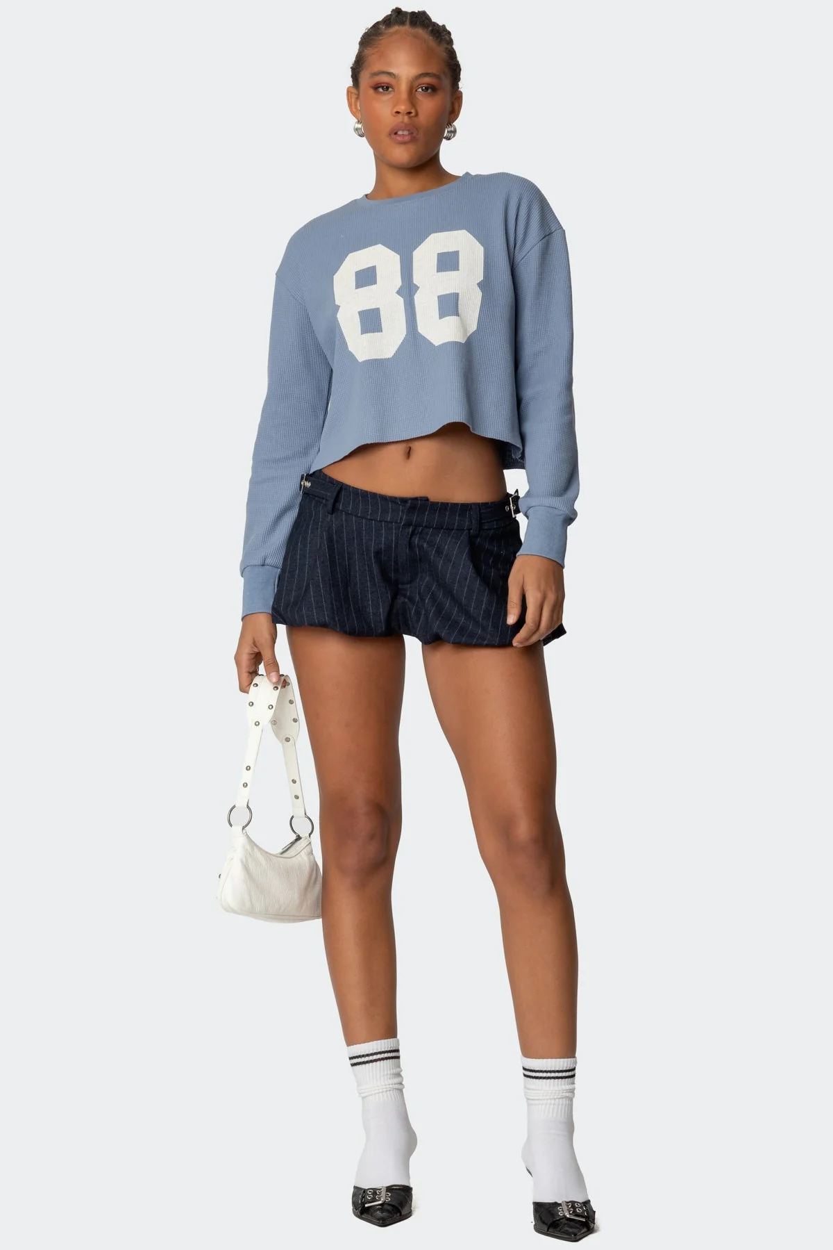 Blue Waffle Long Sleeve T-Shirt for Men